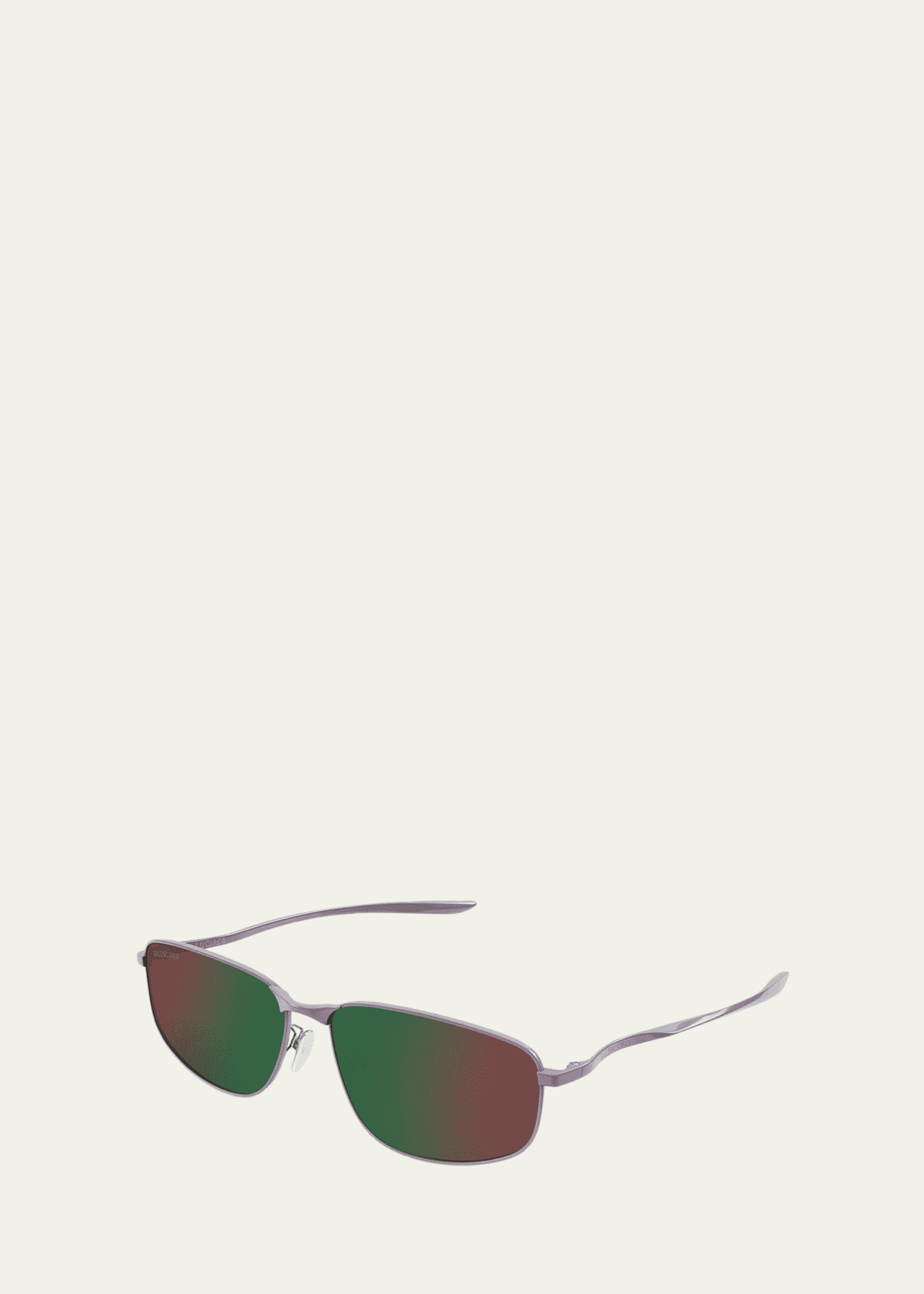 Balenciaga Men's BB0494SA-005 Metal and Nylon Rectangle Sunglasses
