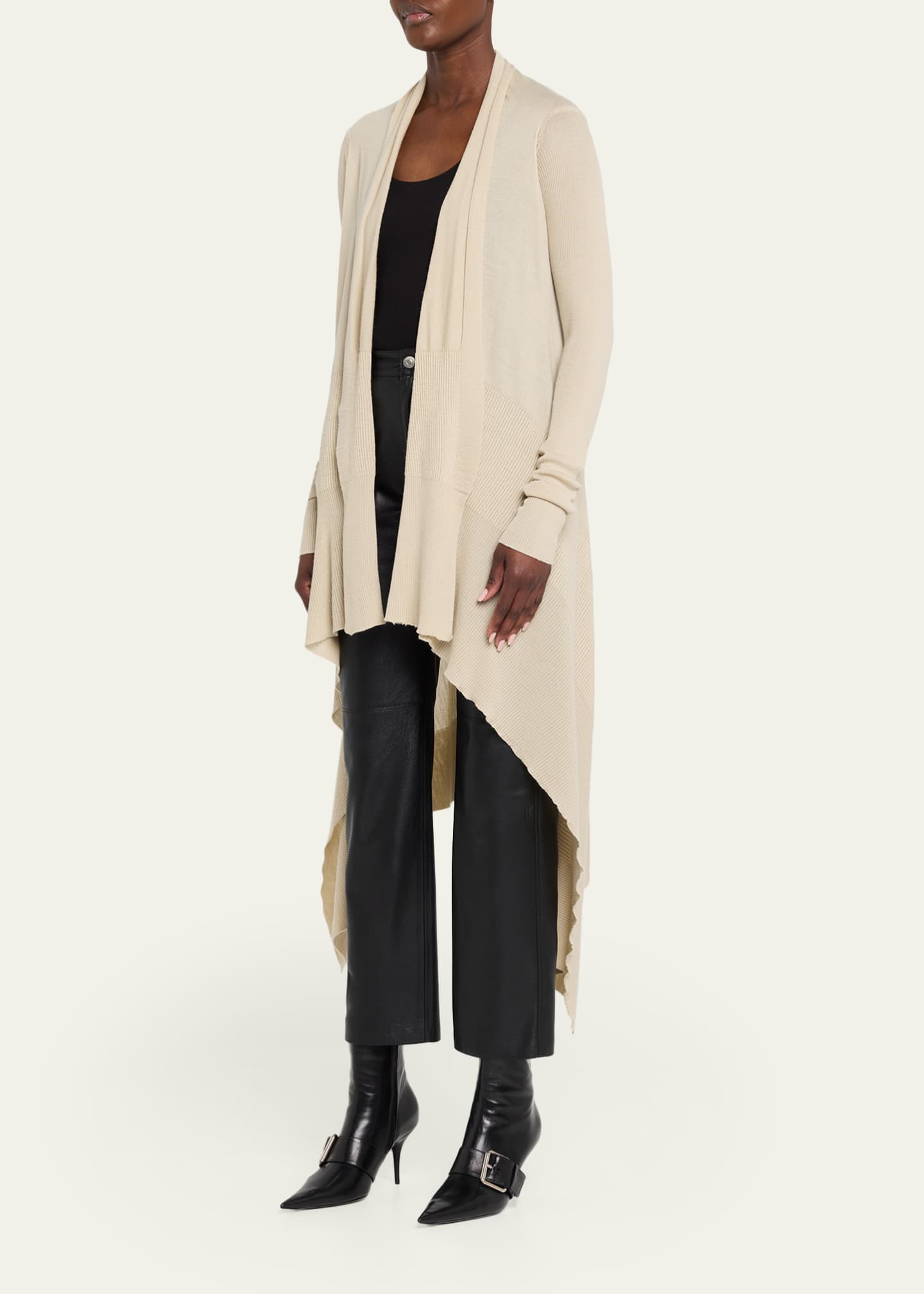 Zam Barrett ウール 長袖カットソー アルチザン Rick Owens Rick Owens Wool Rib Wrap Cardigan - Bergdorf Goodman