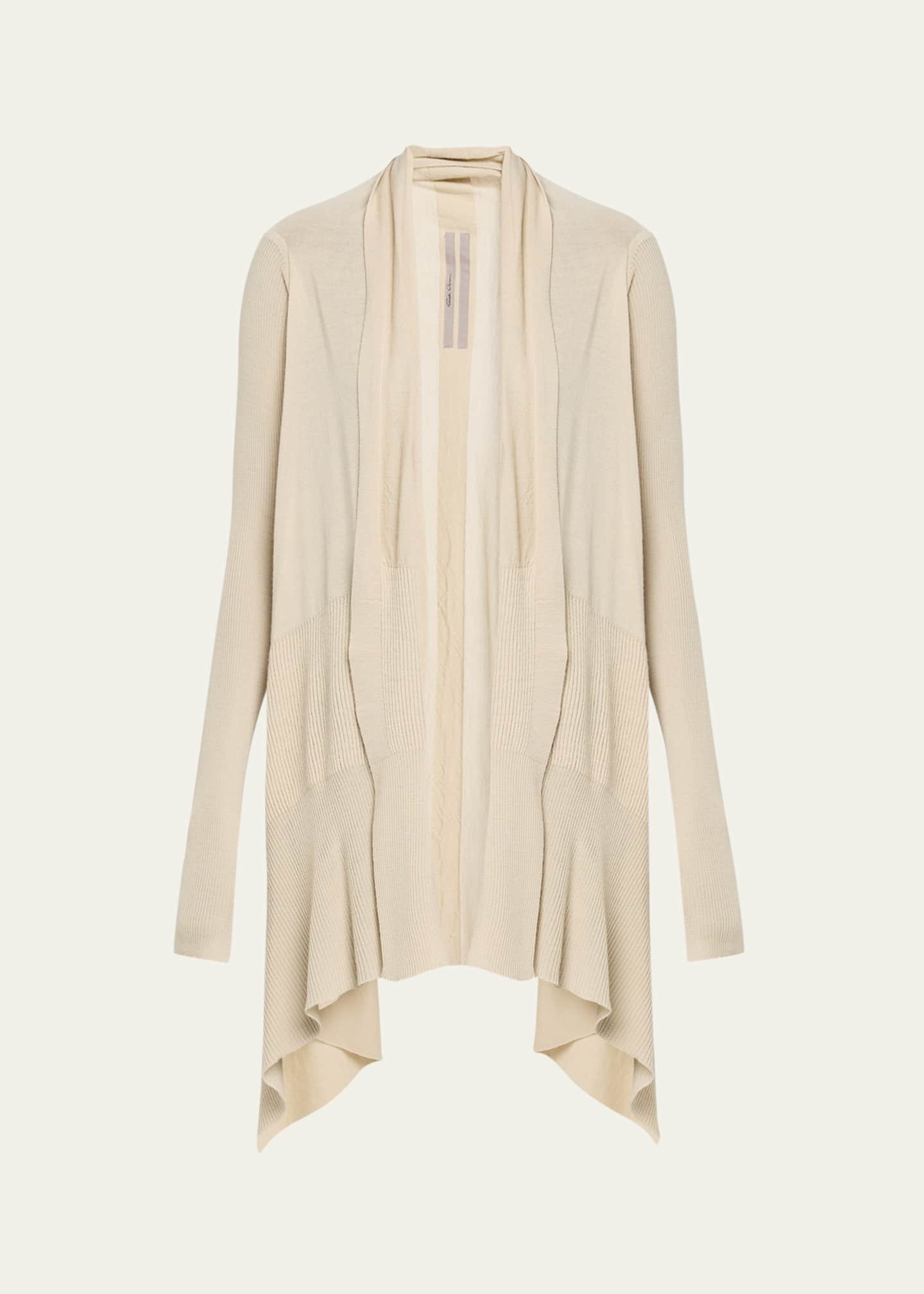 Rick Owens Wool Rib Wrap Cardigan - Bergdorf Goodman