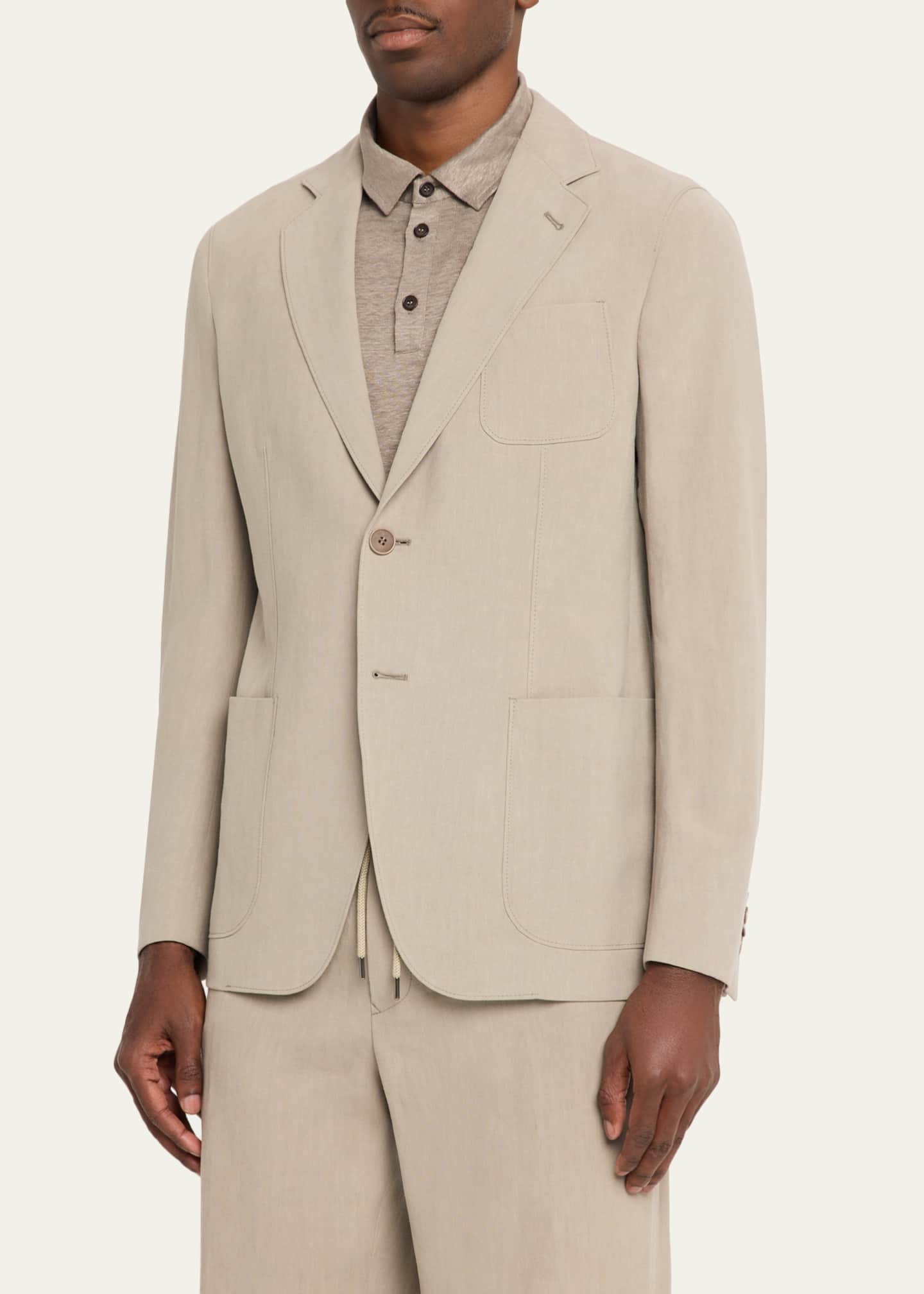 Armani Exchange キルティングジャケット ベージュ S 新品 Giorgio Armani Linen Single-Breasted Jacket - Bergdorf Goodman