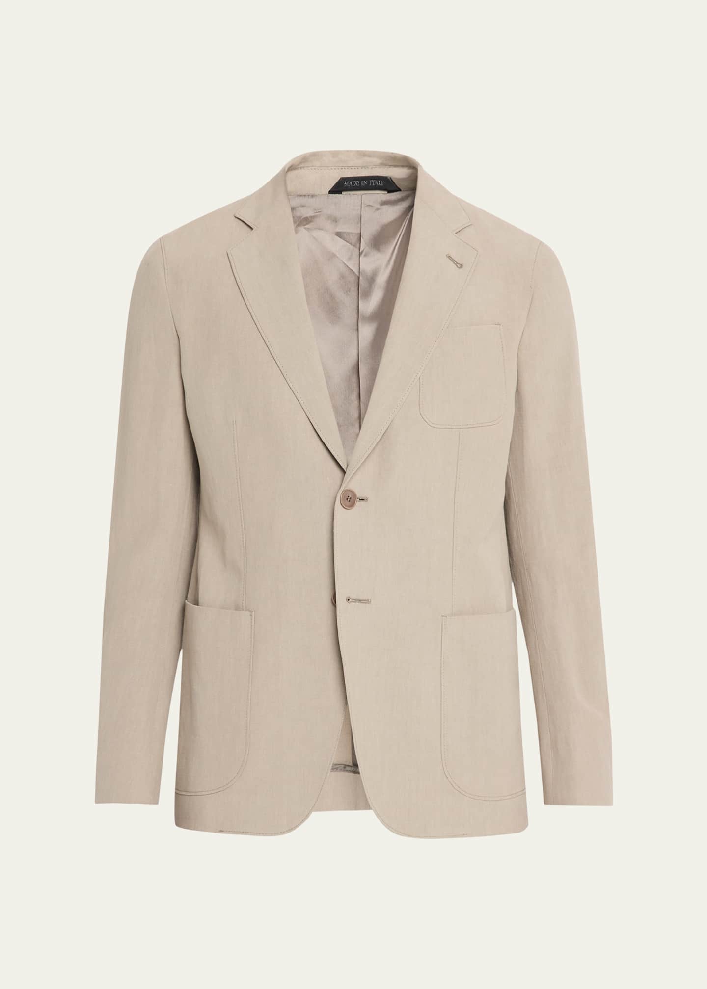 Giorgio Armani Linen Single-Breasted Jacket - Bergdorf Goodman