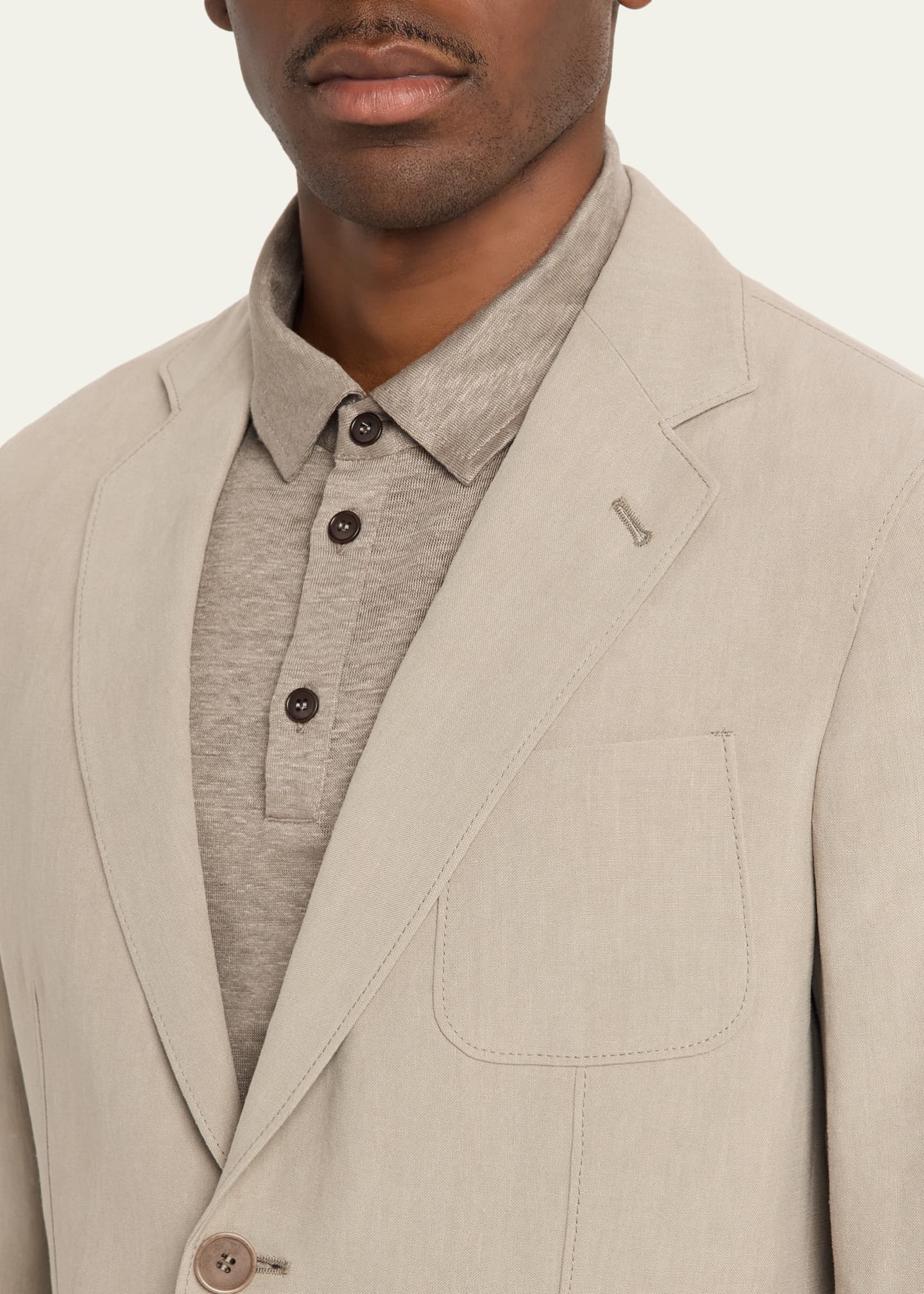 Giorgio Armani Linen Single-Breasted Jacket - Bergdorf Goodman