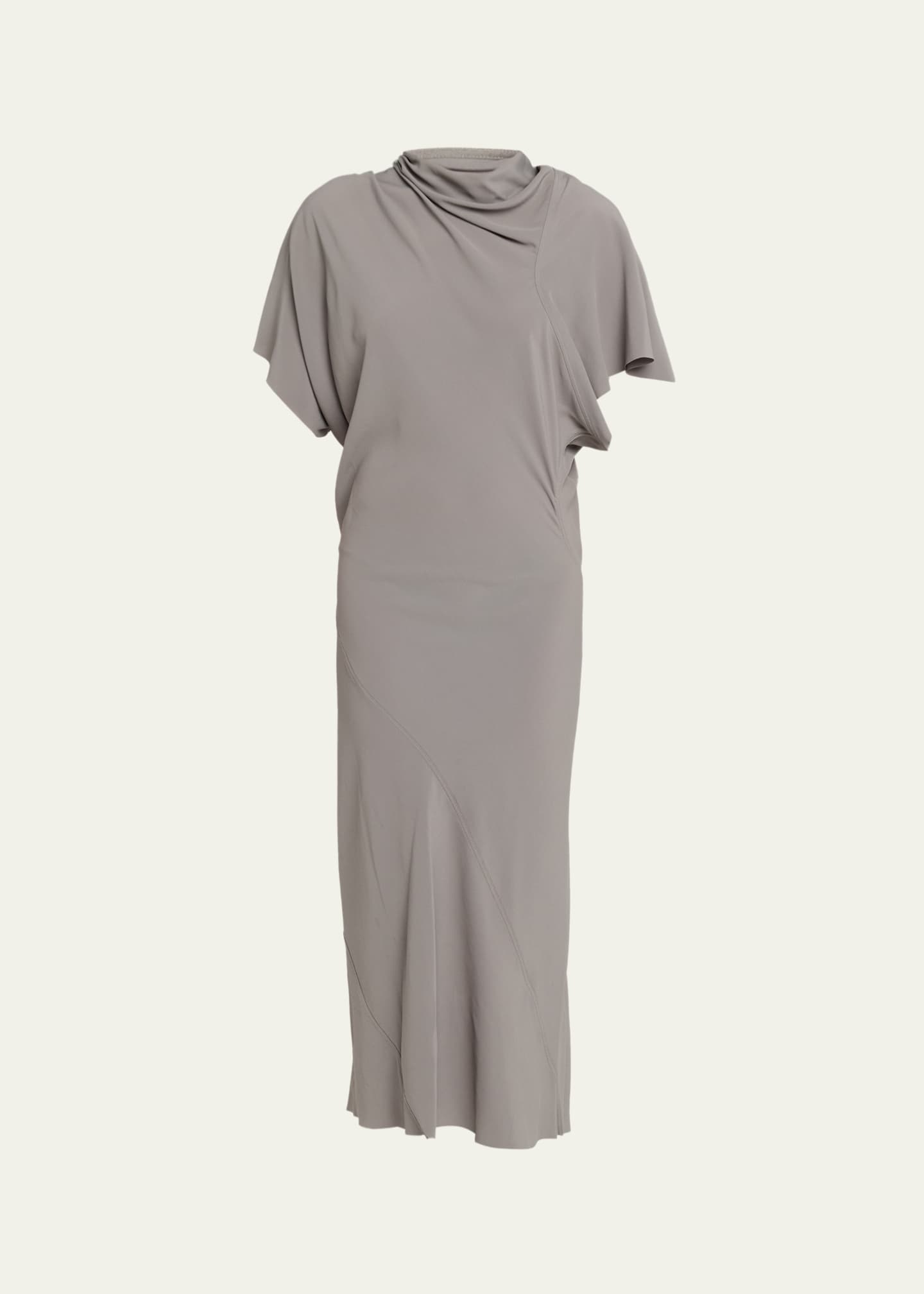 knee length dresses for ladies Ulla Johnson Nan Ruffle Puff Sleeve Silk Midi Dress in Swan at Nordstrom, Size 2
