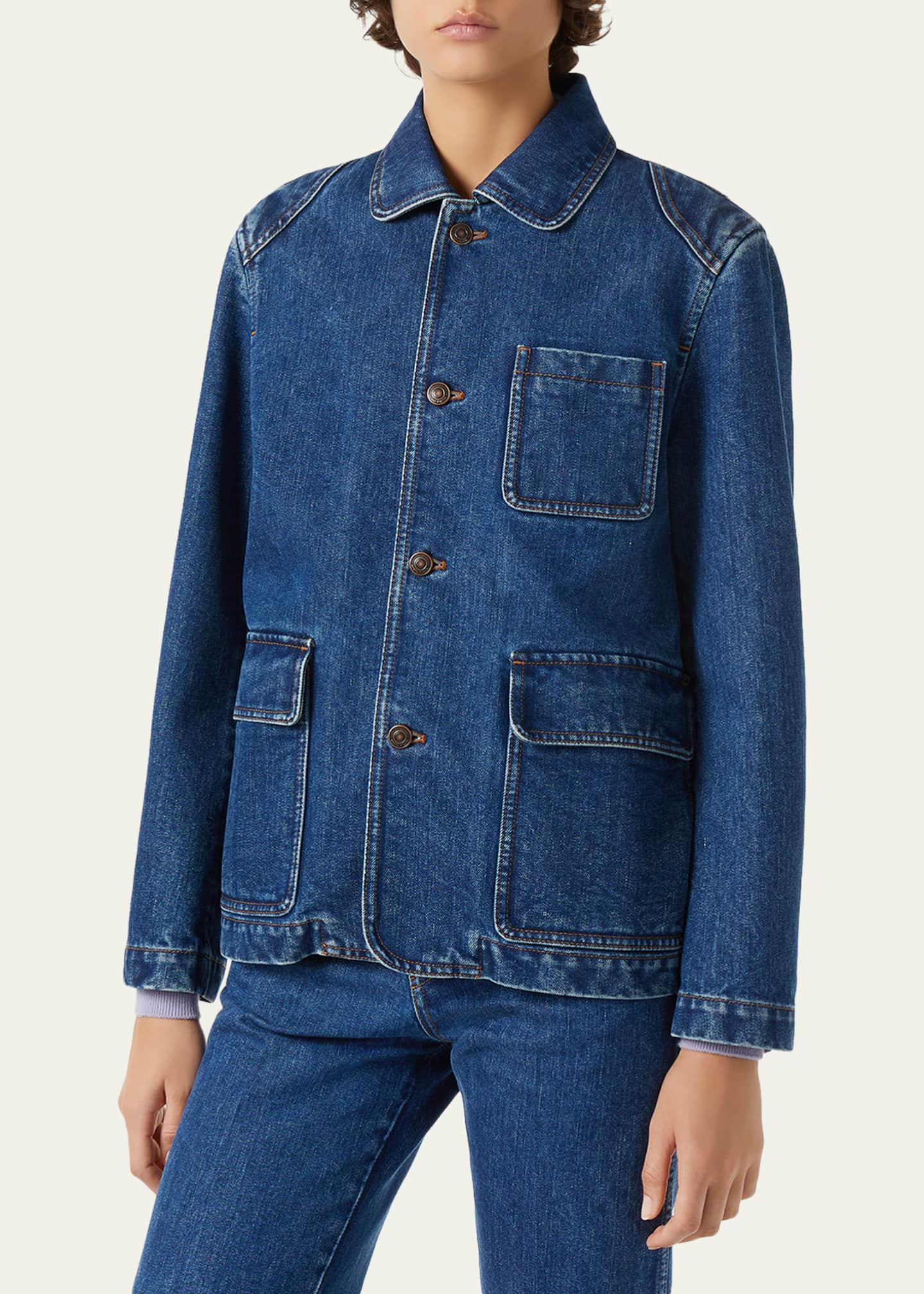 Loro Piana Nichi Denim Silk Jacket - Bergdorf Goodman