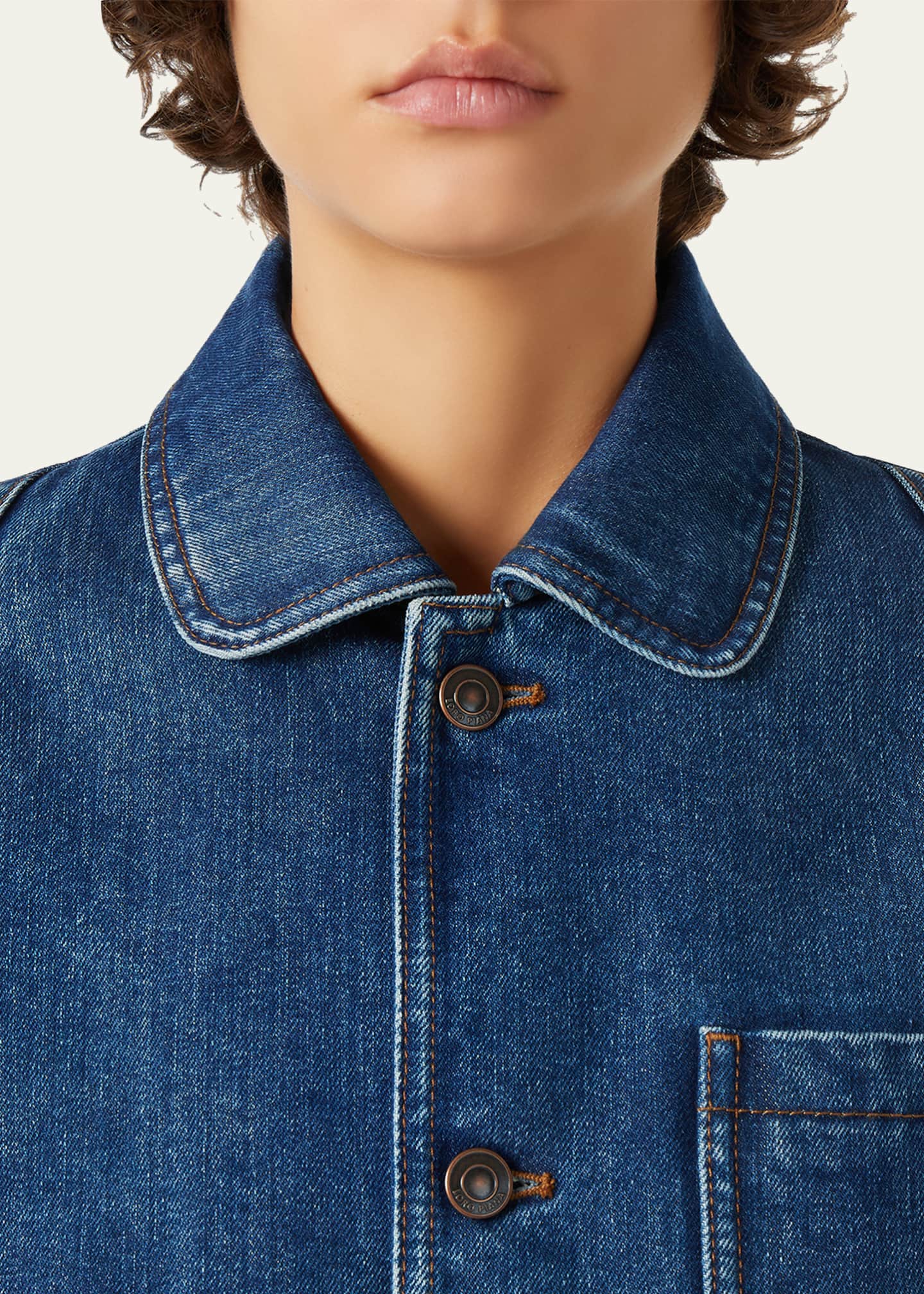 Loro Piana Nichi Denim Silk Jacket - Bergdorf Goodman