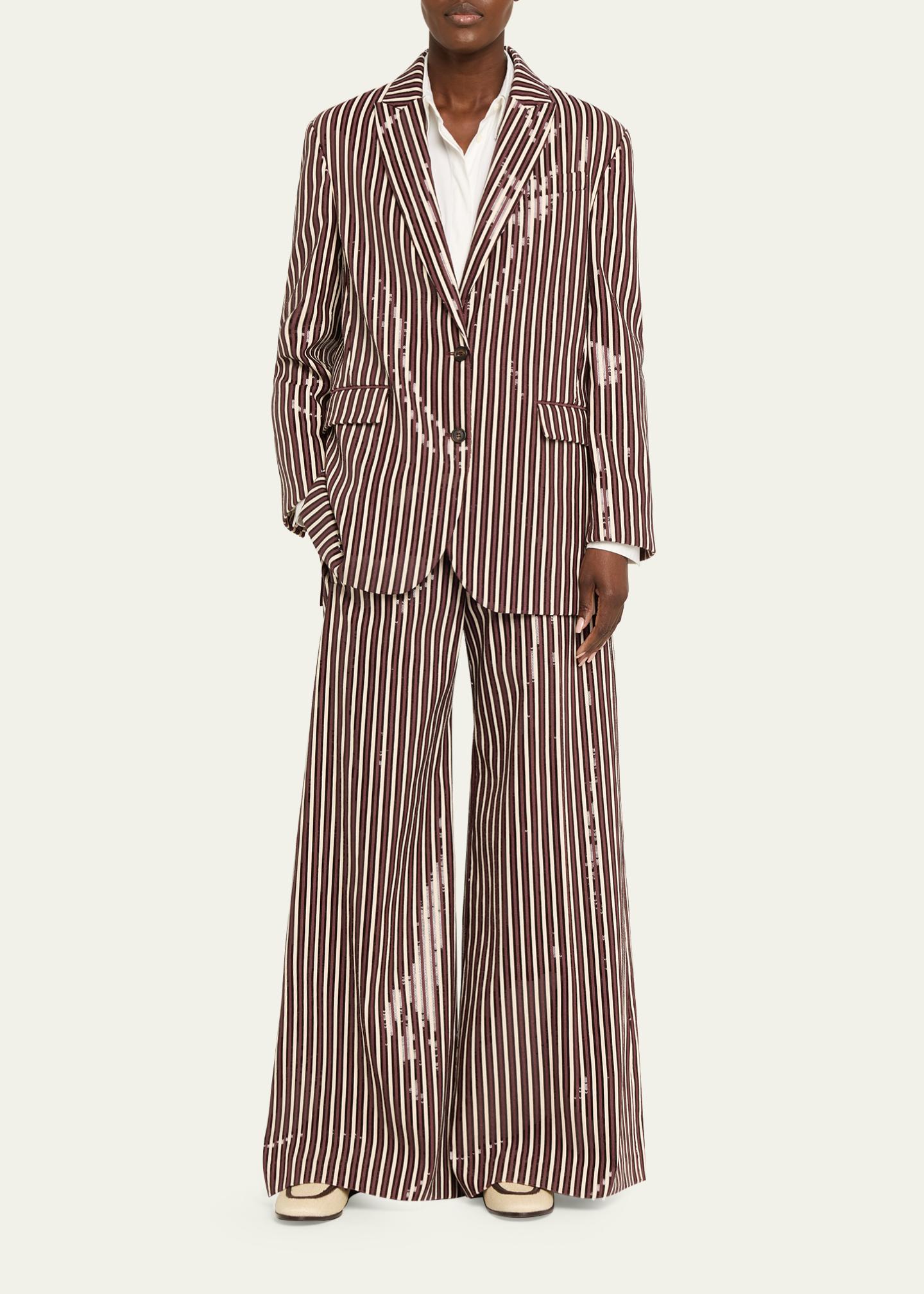 Brunello Cucinelli Micro Raffia and Leather Penny Loafers