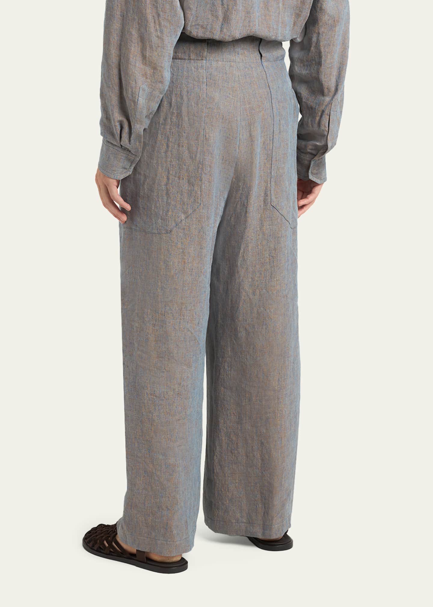 Giorgio Armani linen wide slacks 【公式通販】