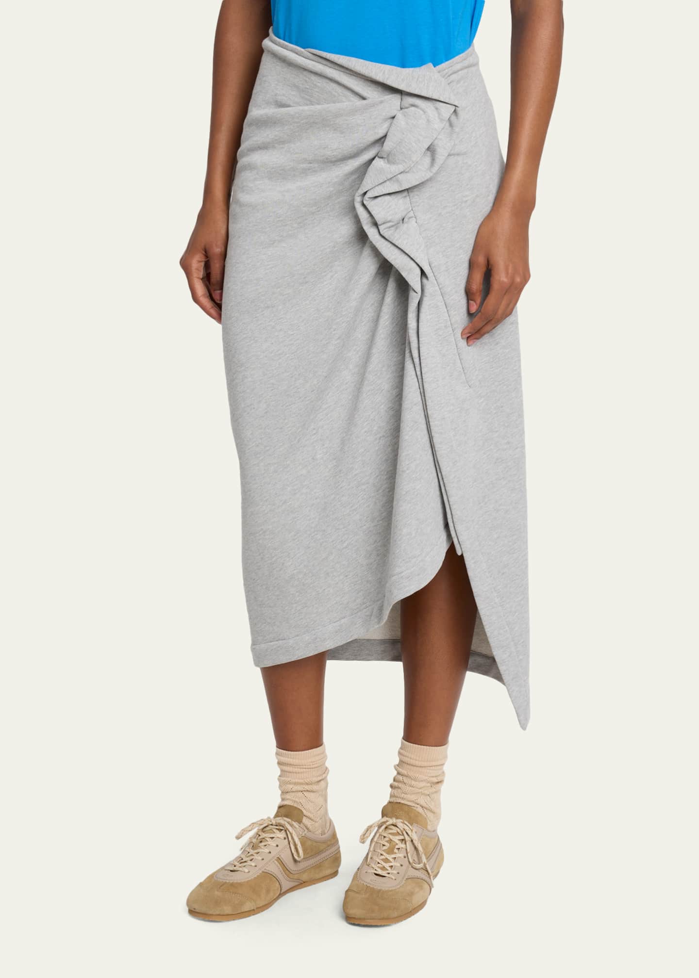 Dries Van Noten Hanam Draped Jersey Midi Skirt - Bergdorf Goodman