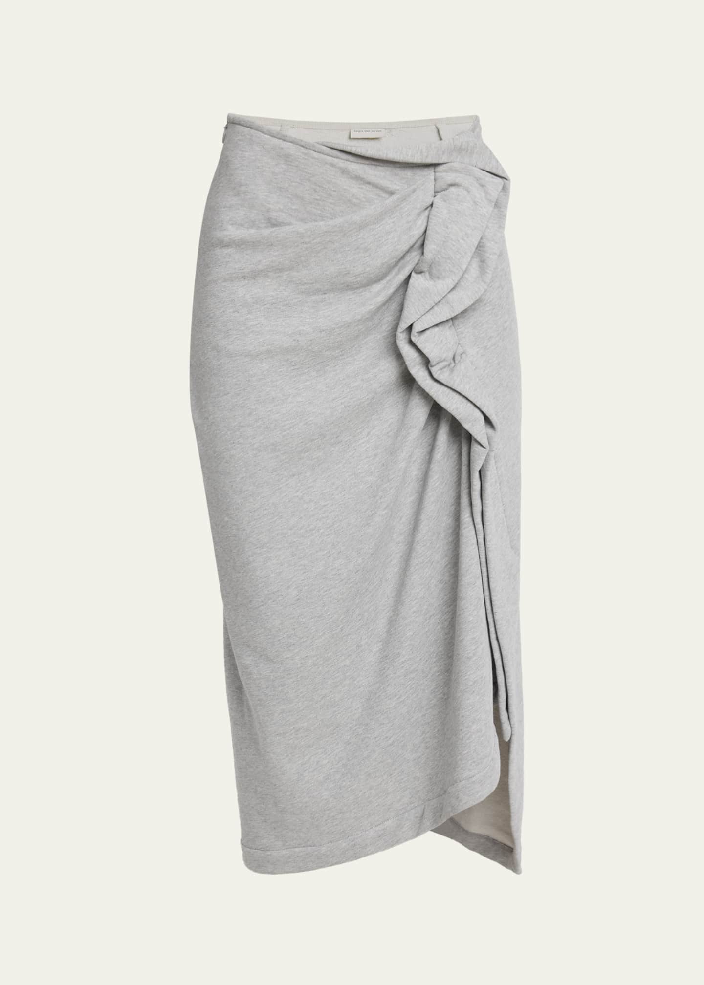 Dries Van Noten Hanam Draped Jersey Midi Skirt - Bergdorf Goodman