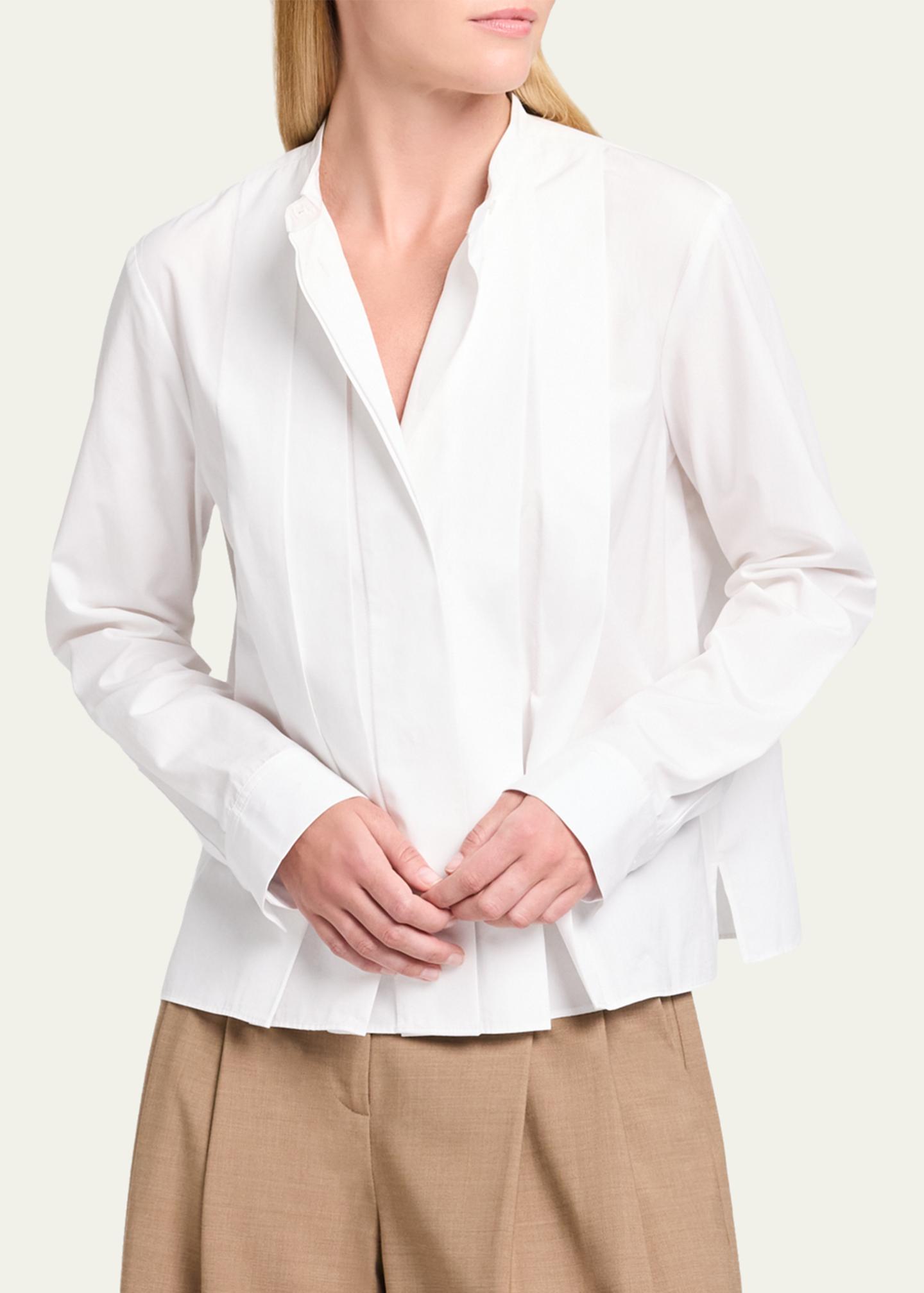 TWP Close Call Pleated Cotton Shirt - Bergdorf Goodman