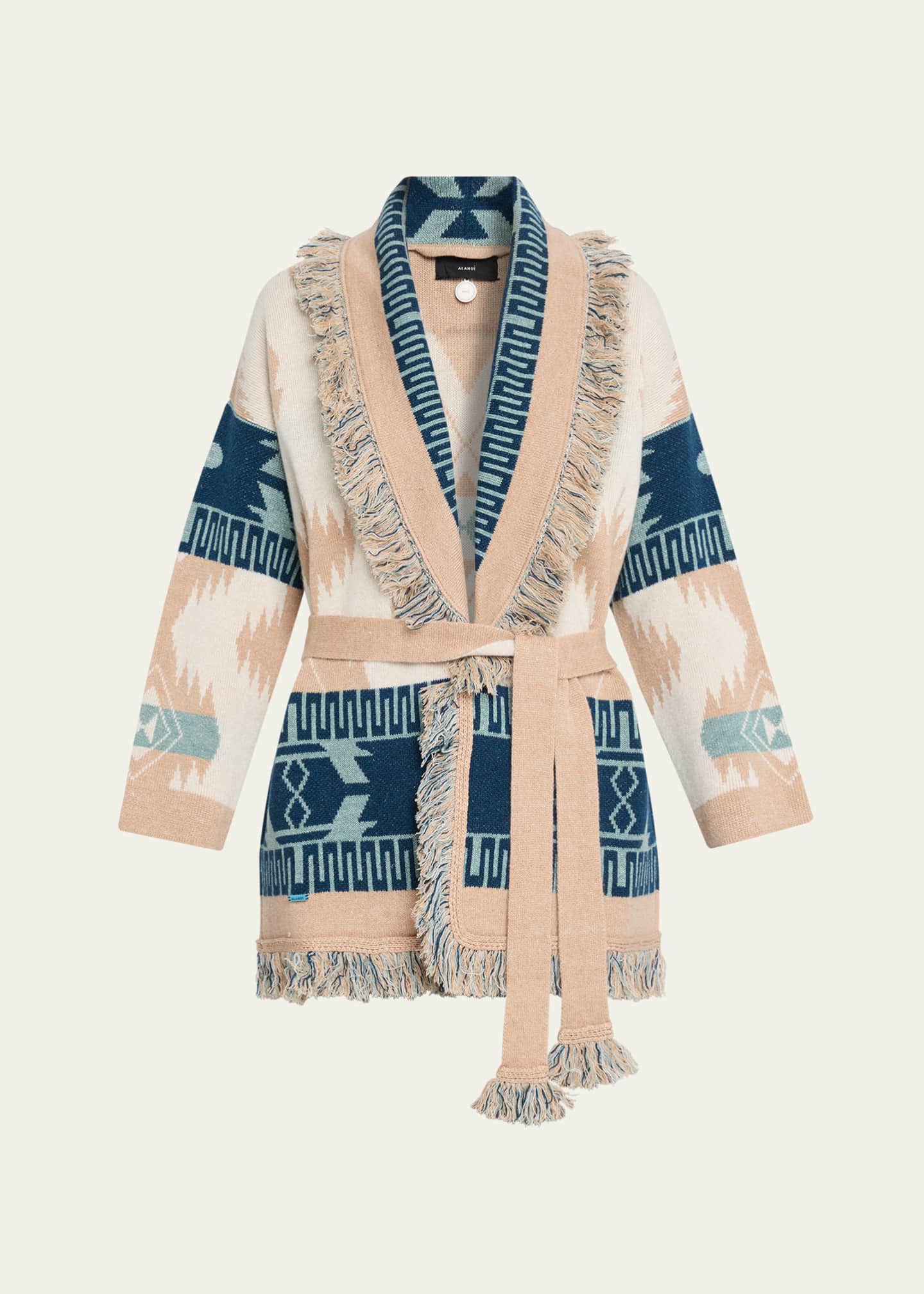 Alanui Icon Jacquard Fringed Wrap Cardigan - Bergdorf Goodman