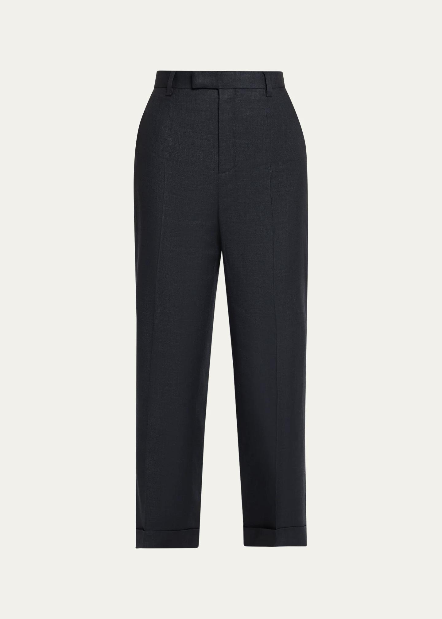 Loro Piana Louis Linen-Wool Cropped Trousers - Bergdorf Goodman