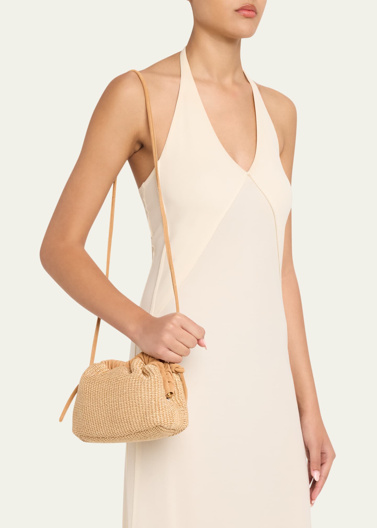 Mansur Gavriel Cloud Mini Woven Raffia Clutch Bag - Bergdorf Goodman