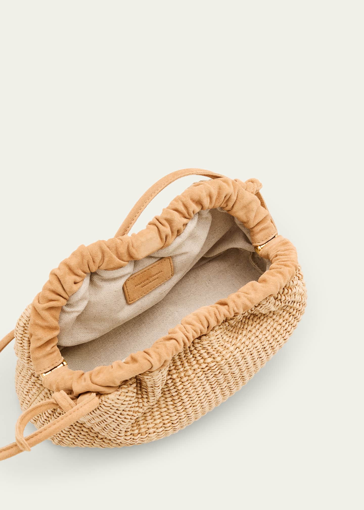 Mansur Gavriel Cloud Mini Woven Raffia Clutch Bag - Bergdorf Goodman