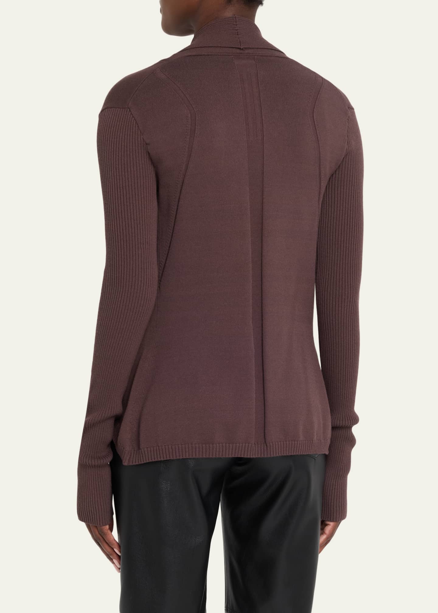 Rick Owens Naska Rib Knit Open Cardigan - Bergdorf Goodman
