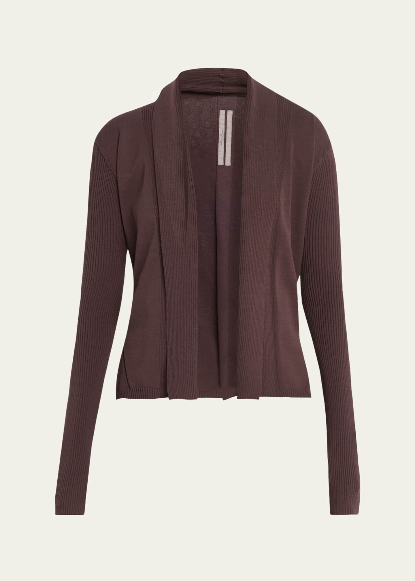Rick Owens Naska Rib Knit Open Cardigan - Bergdorf Goodman