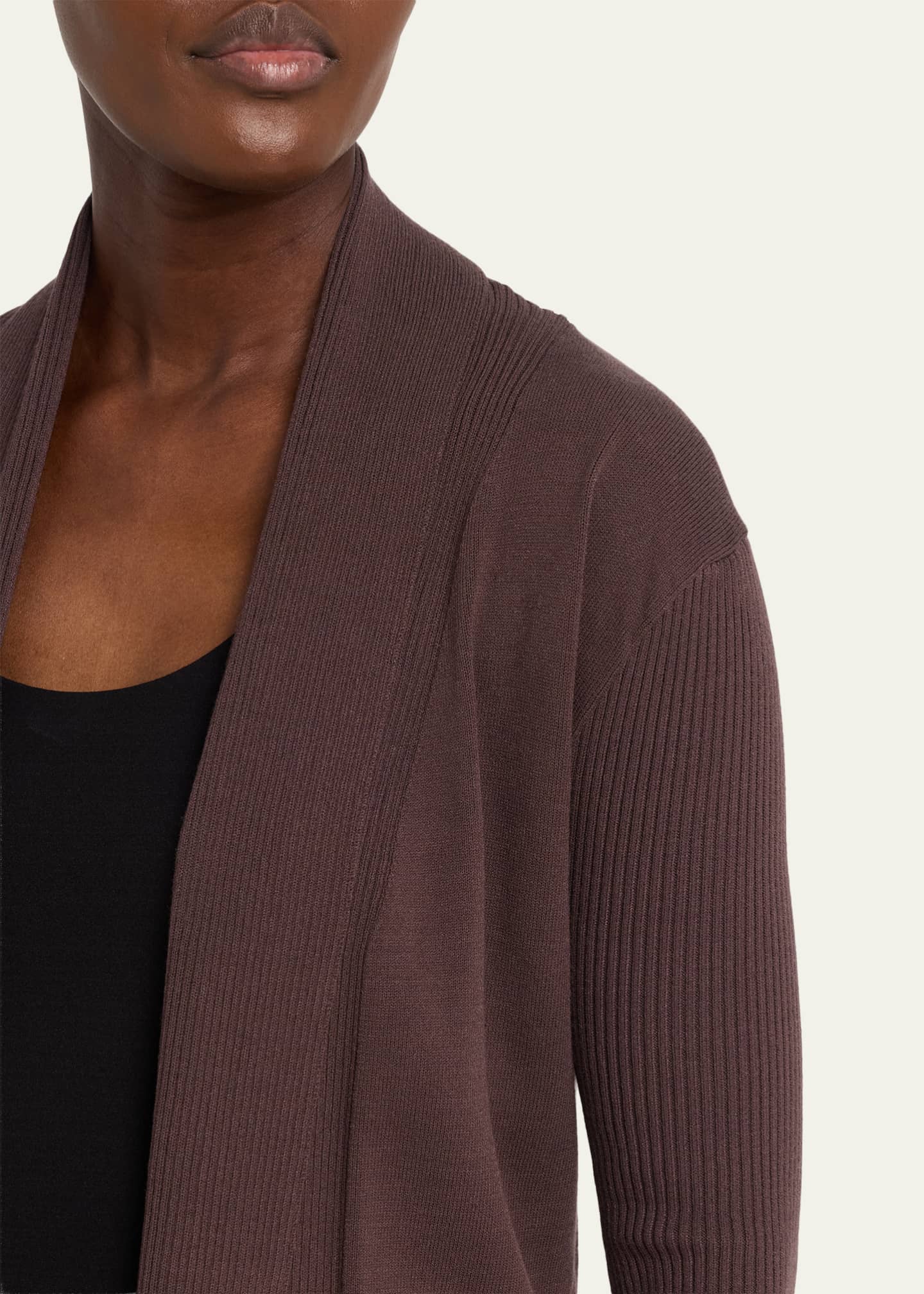 Rick Owens Naska Rib Knit Open Cardigan - Bergdorf Goodman