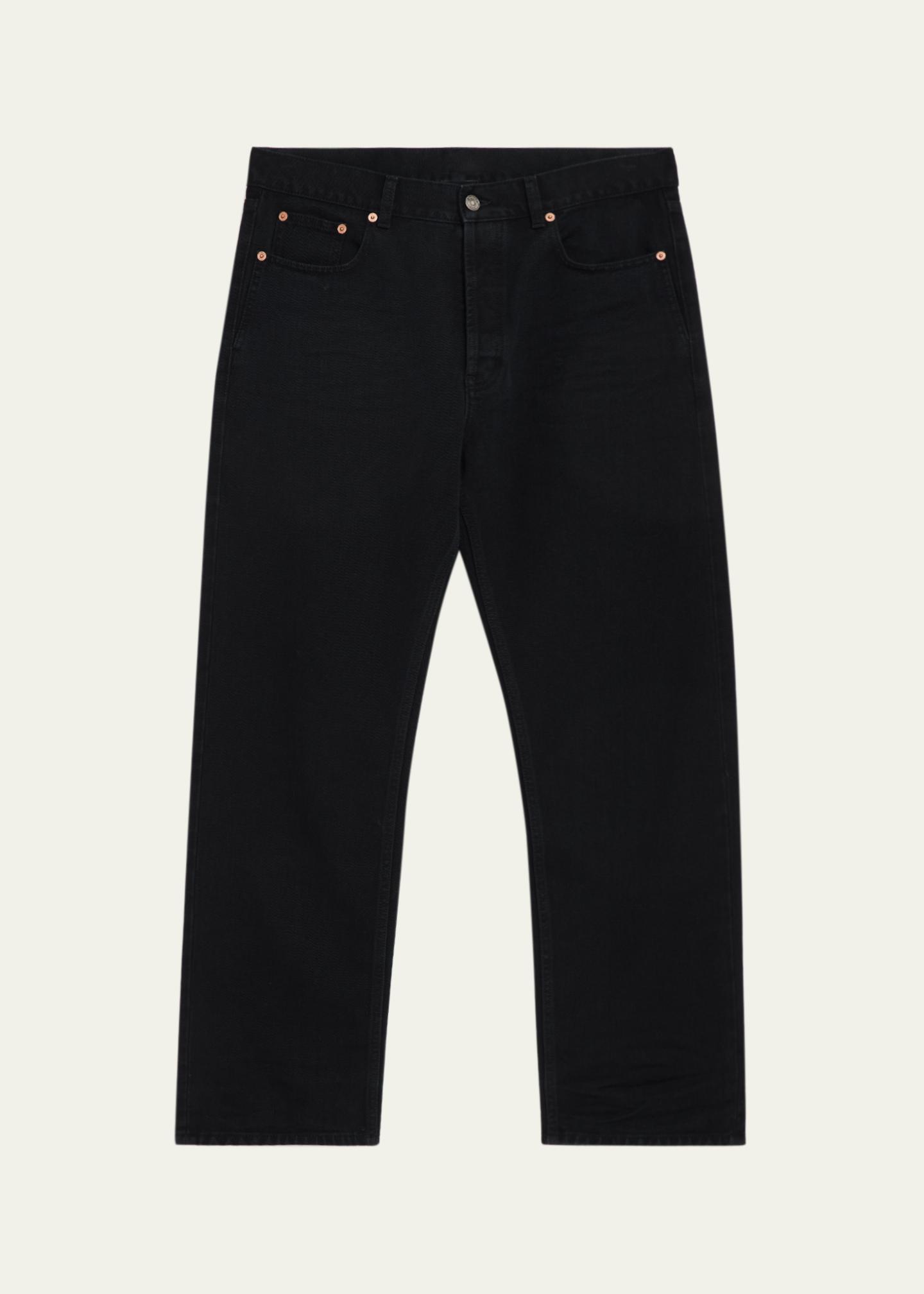 Saint Laurent Men's Black Denim Straight-Leg Jeans - Bergdorf Goodman