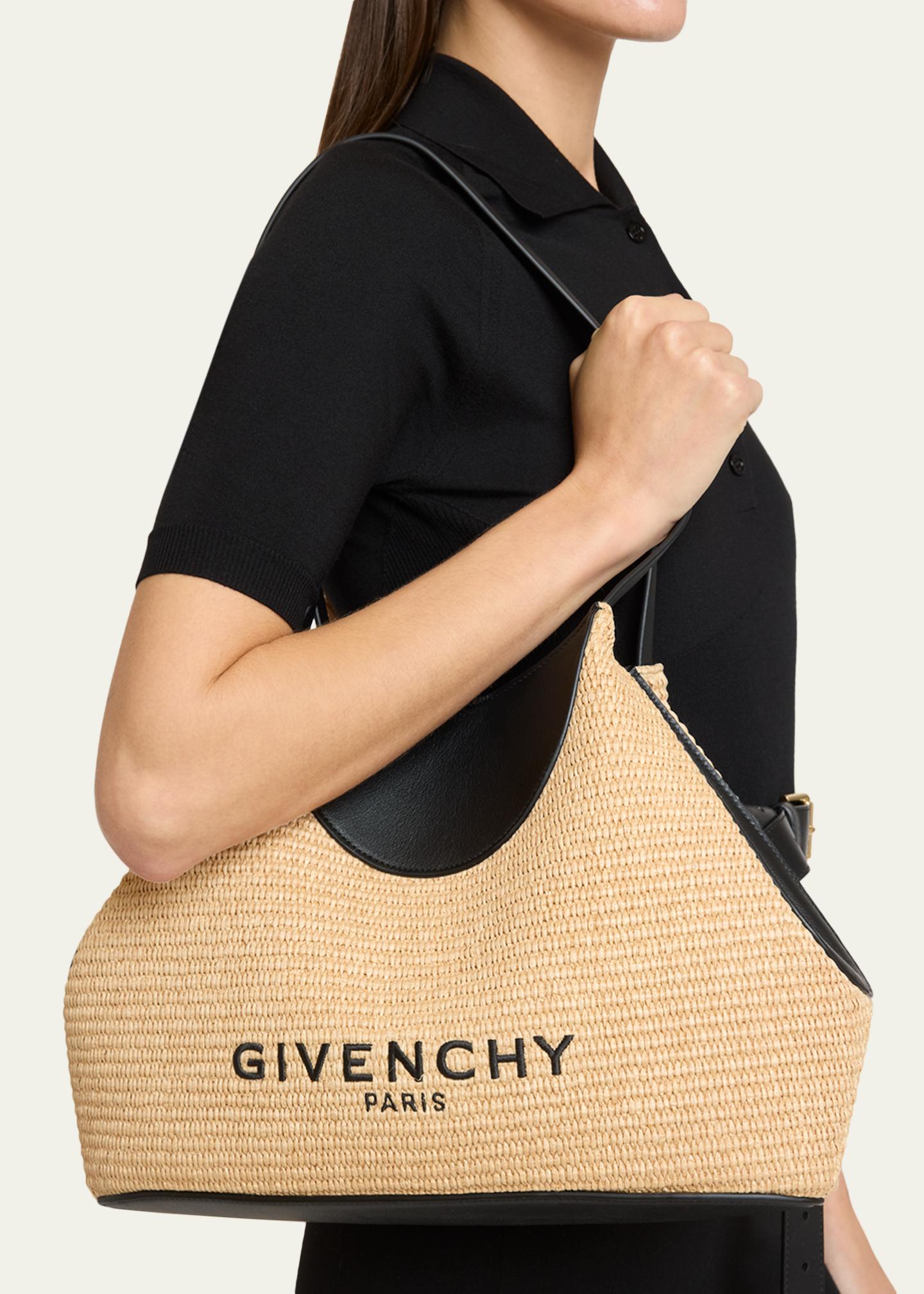 Givenchy Facet Small Shoulder Bag in Faux Raffia - Bergdorf Goodman