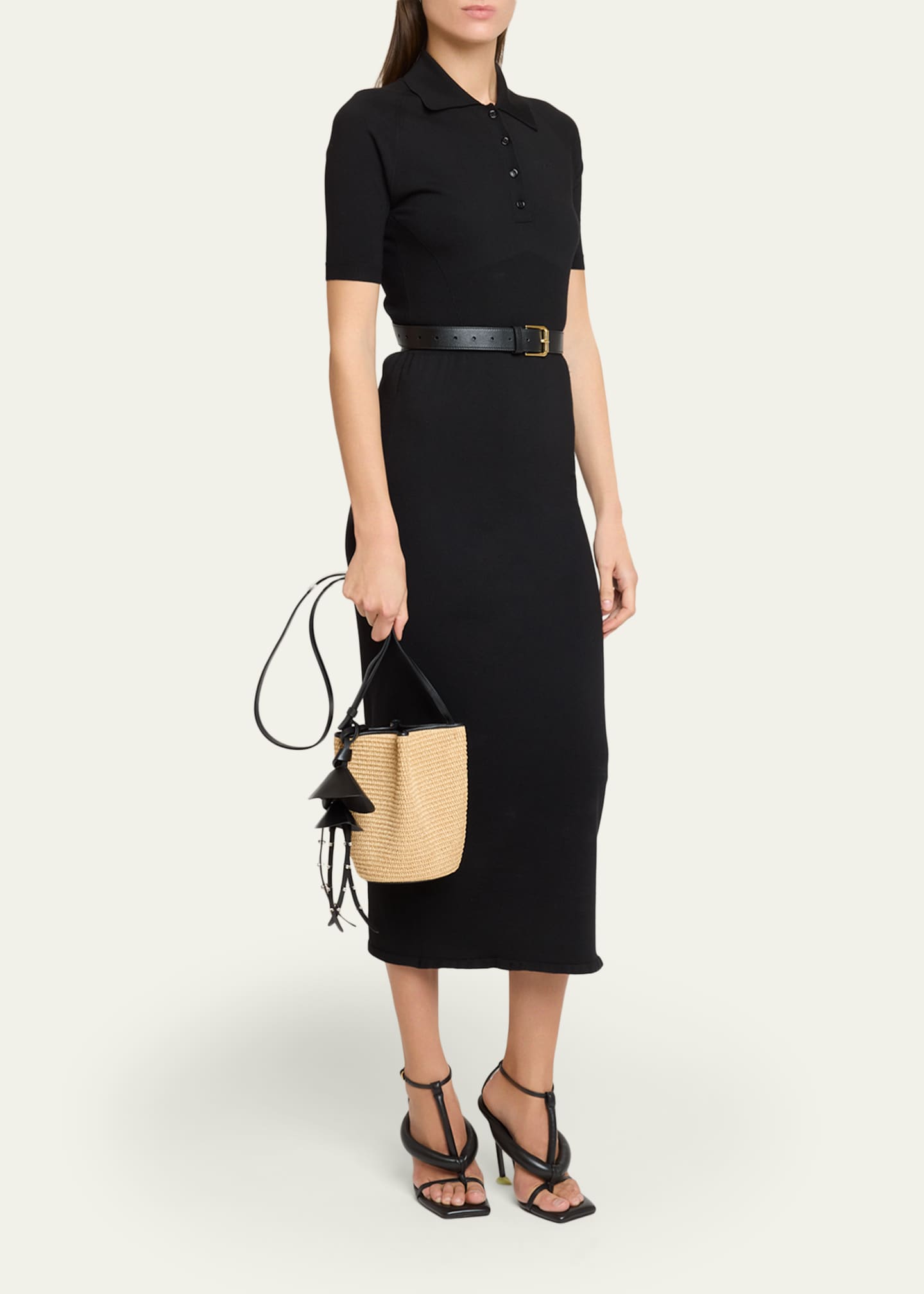 【Givenchy】　バケハ 着用１回のみ Givenchy Snap Nano Raffia Bucket Bag - Bergdorf Goodman