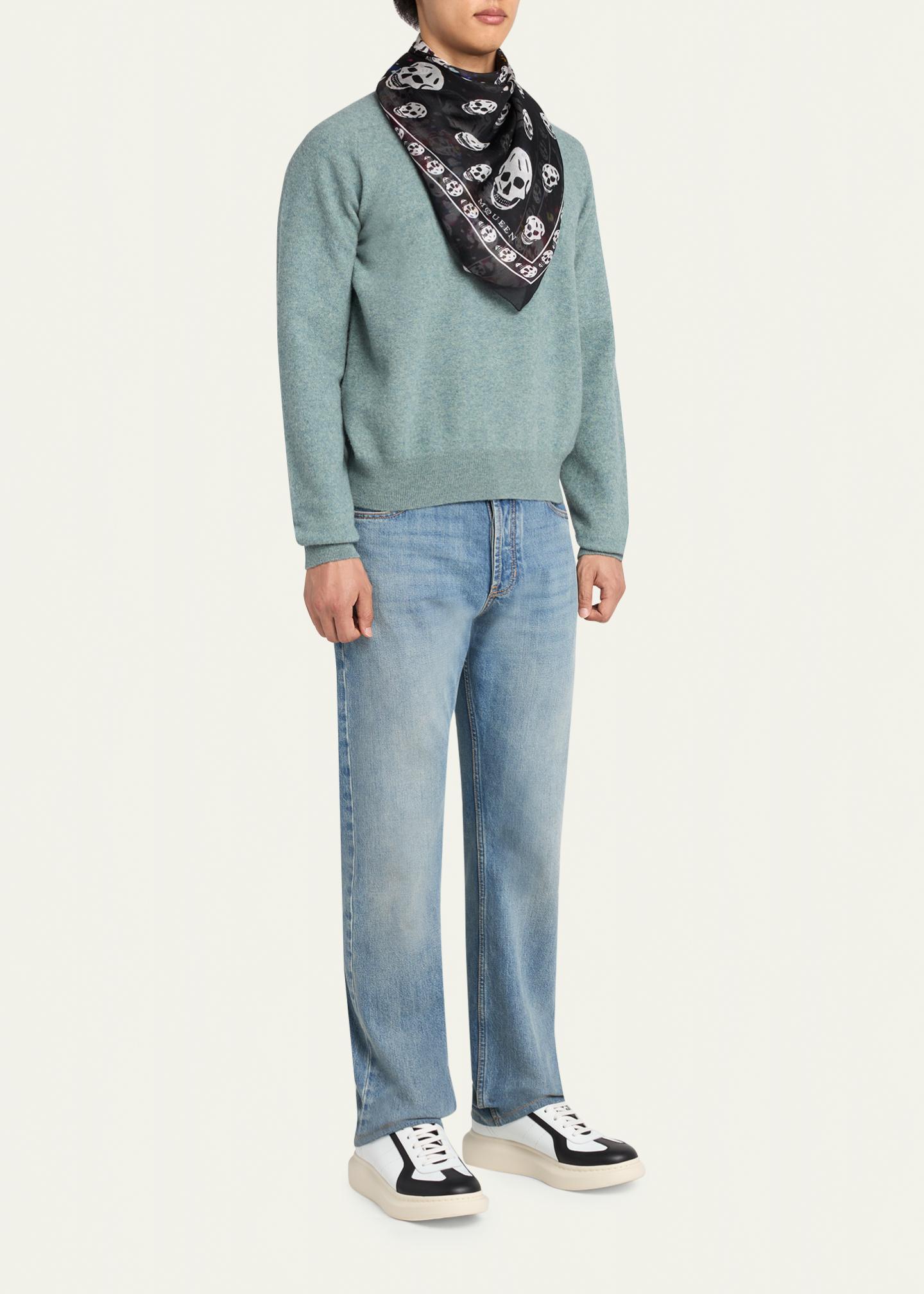 McQueen Men's Skull Confetti Silk Scarf - Bergdorf Goodman