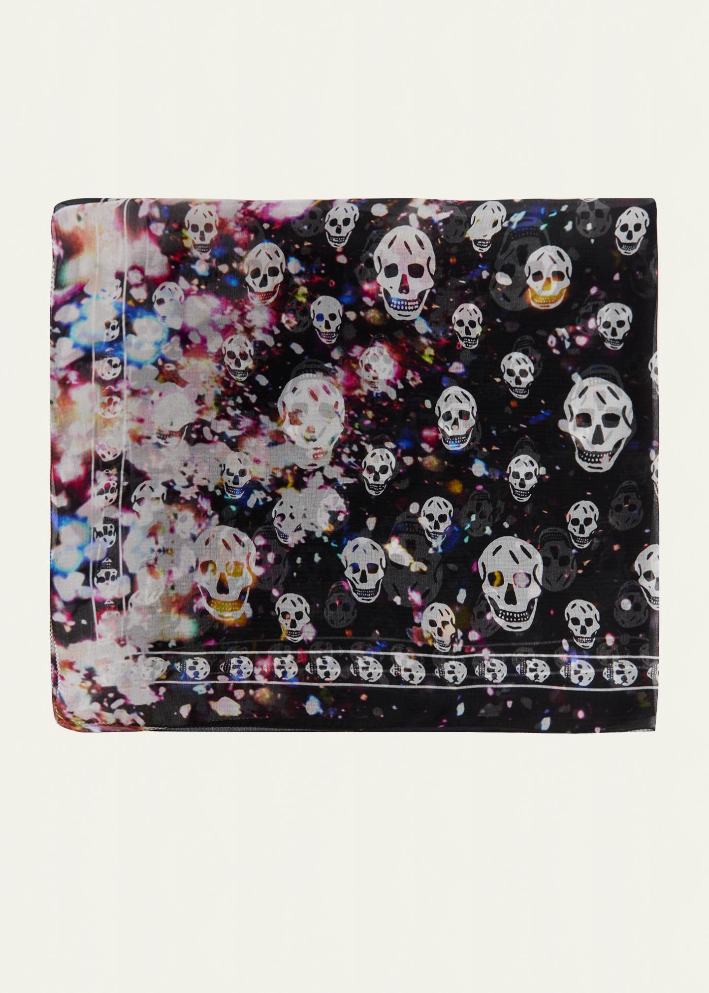 McQueen Men's Skull Confetti Silk Scarf - Bergdorf Goodman