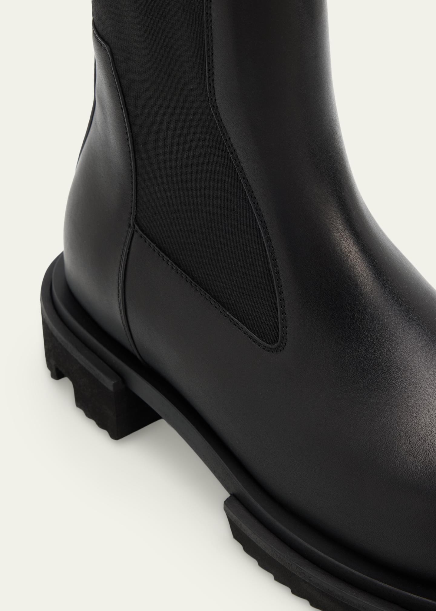 Rick Owens Black Calfskin Chelsea Men\'s Boots Rick Owens: Black Temple Beatle Bogun Chelsea Boots | SSENSE main image 2