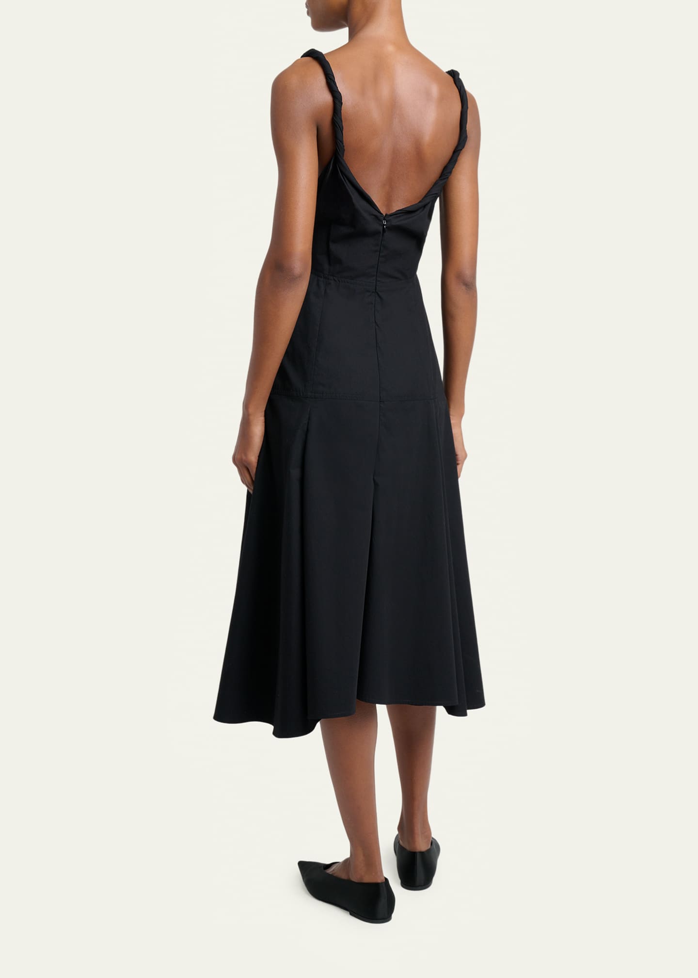 Proenza Schouler Leo Sleeveless Flared Cotton Midi Dress