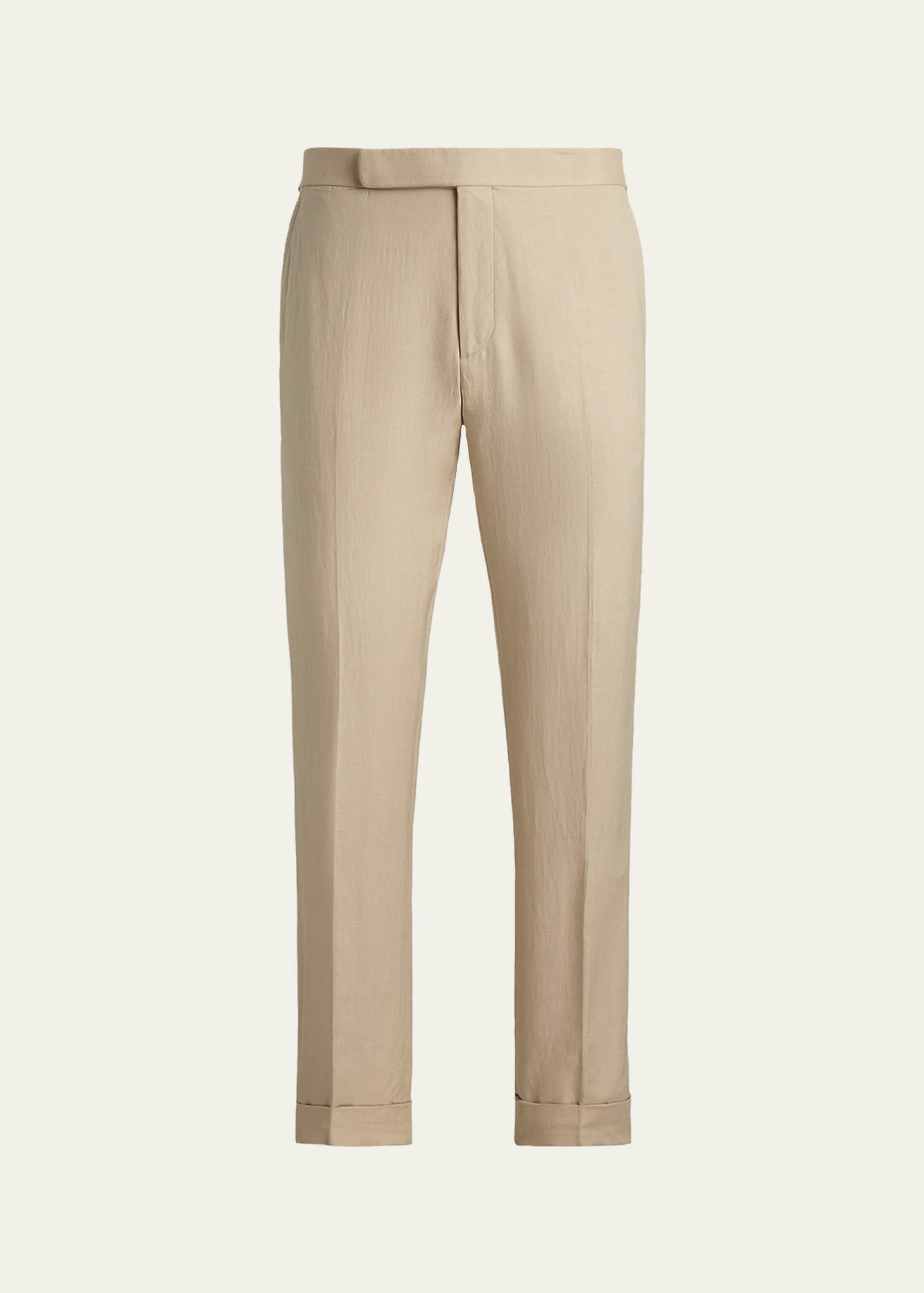Ralph Lauren Purple Label Men's Silk and Linen Straight Leg Flat