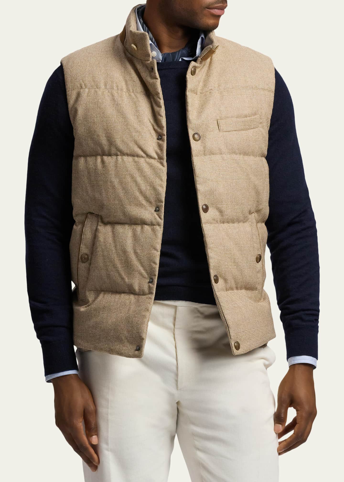 Ralph Lauren Purple Label Whitwell Plaid Wool Down Vest - Bergdorf