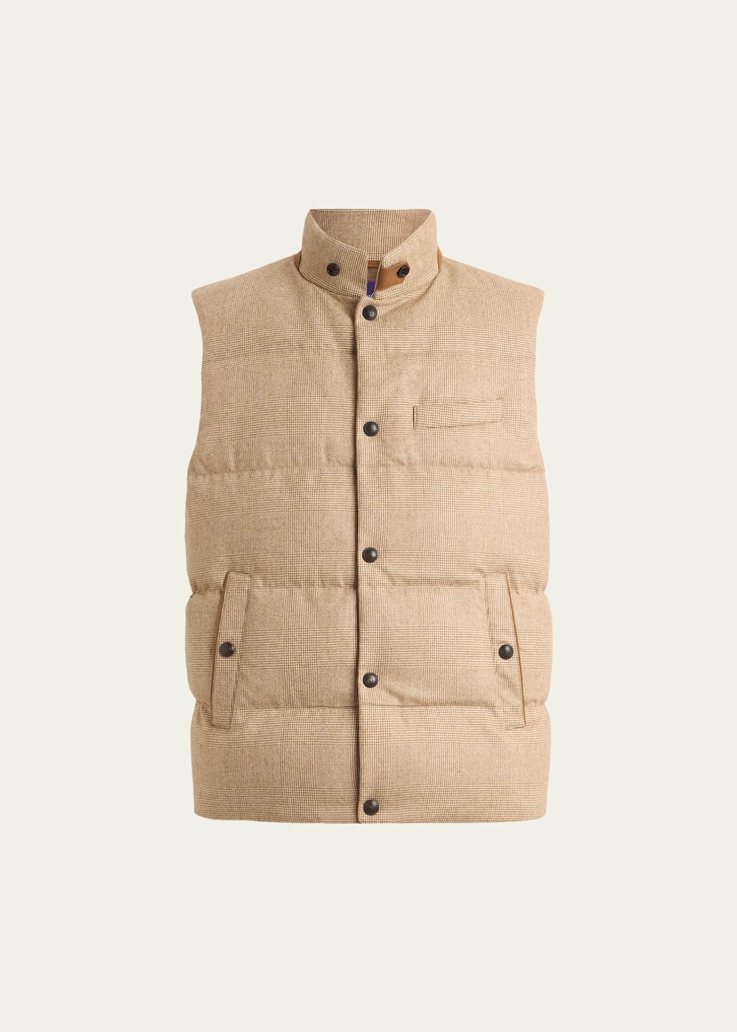 Ralph Lauren Purple Label Whitwell Plaid Wool Down Vest - Bergdorf