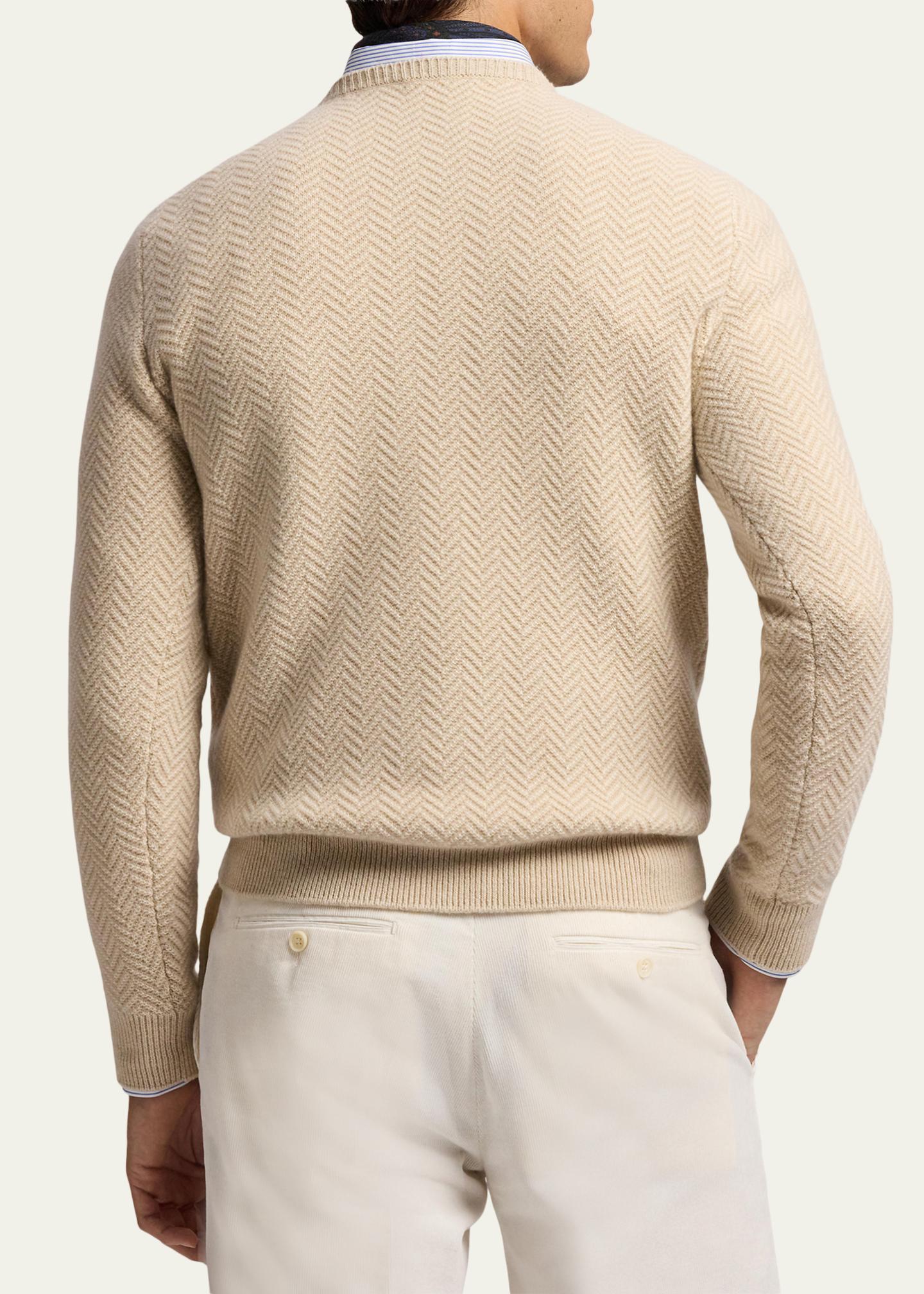 Ralph Lauren Purple Label Men's Textured Herringbone Cashmere Sweater ...