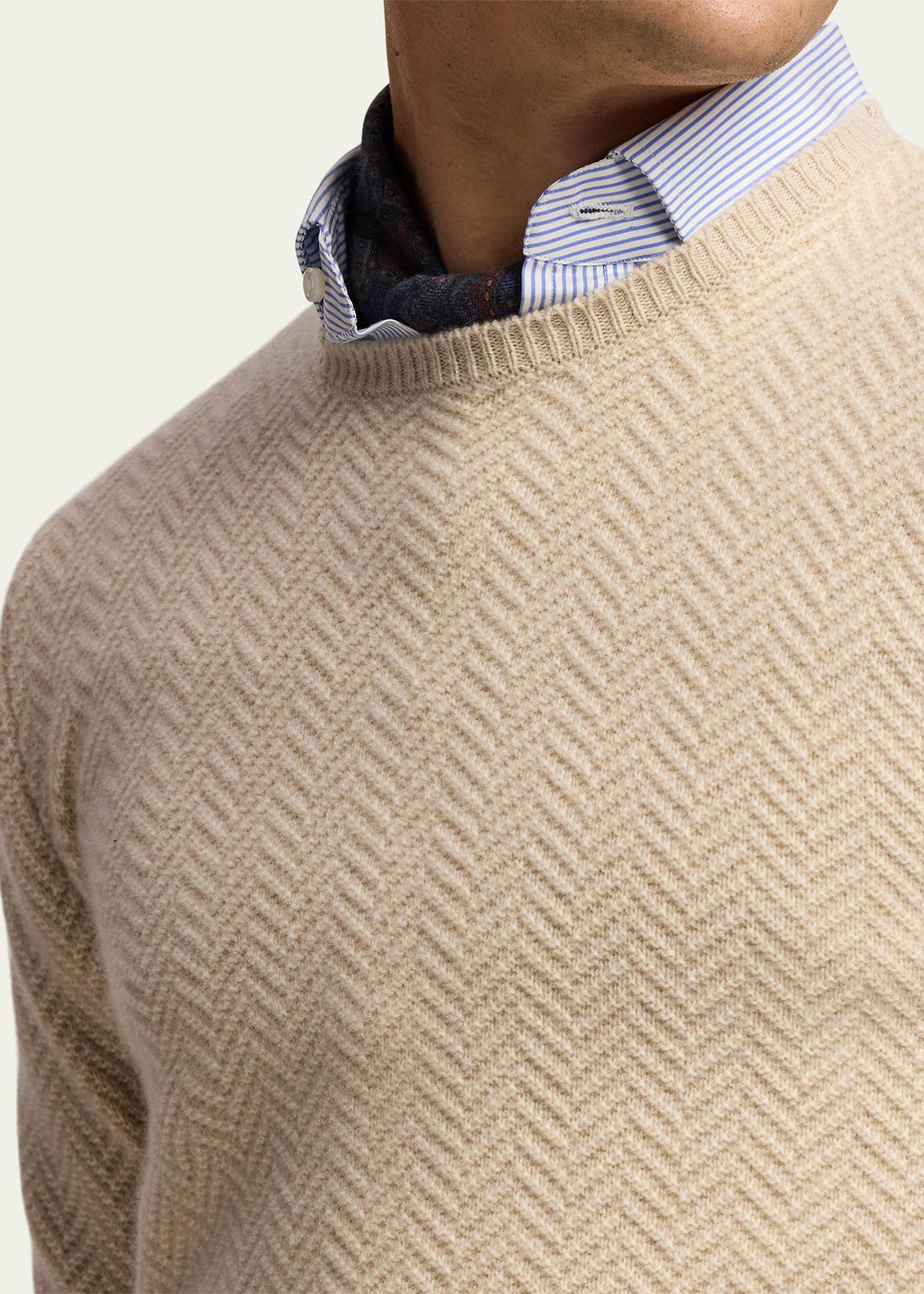 Ralph Lauren Purple Label Men's Textured Herringbone Cashmere Sweater ...