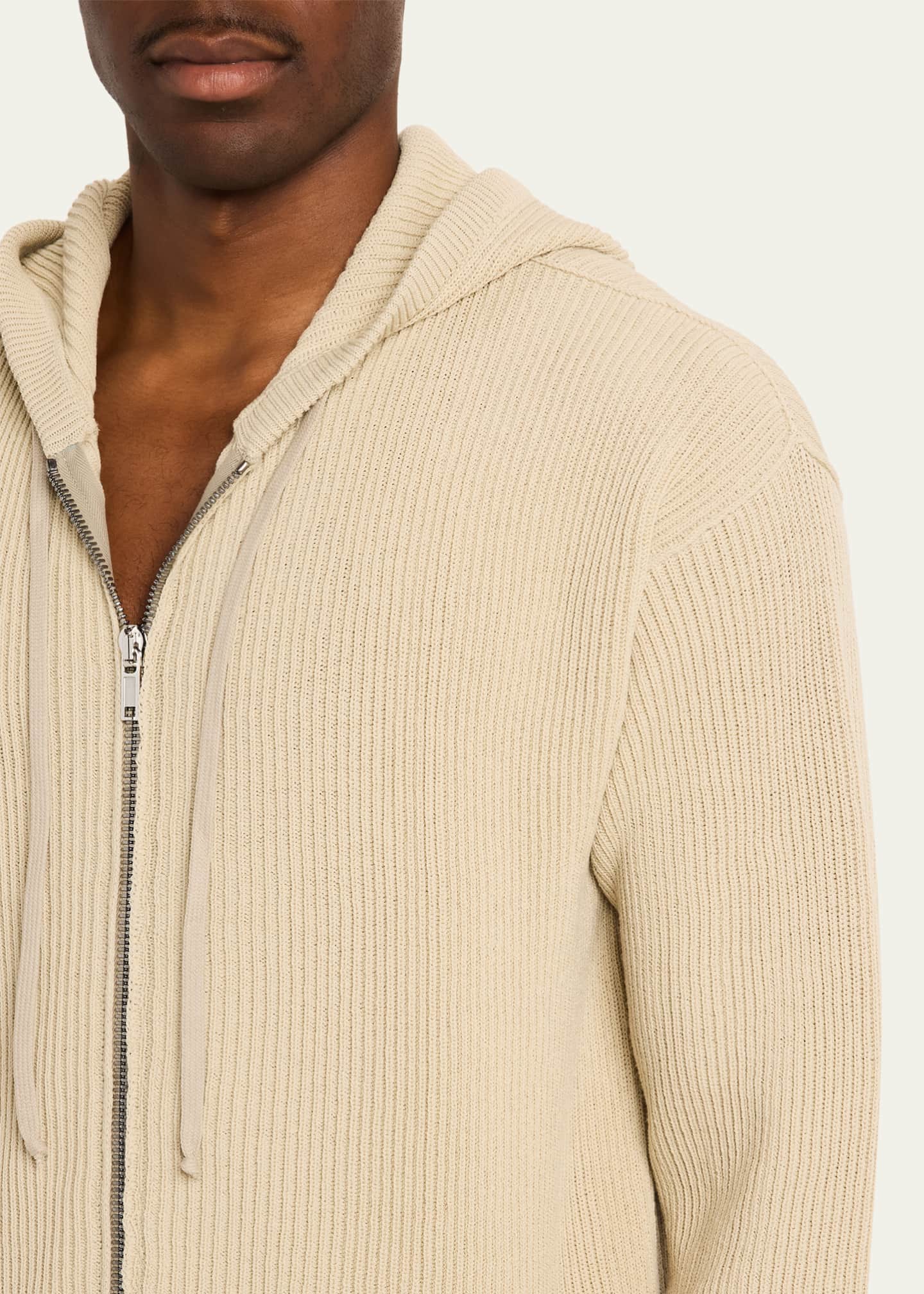 Rick Owens Men's Ribbed Wool Hoodie - Bergdorf Goodman