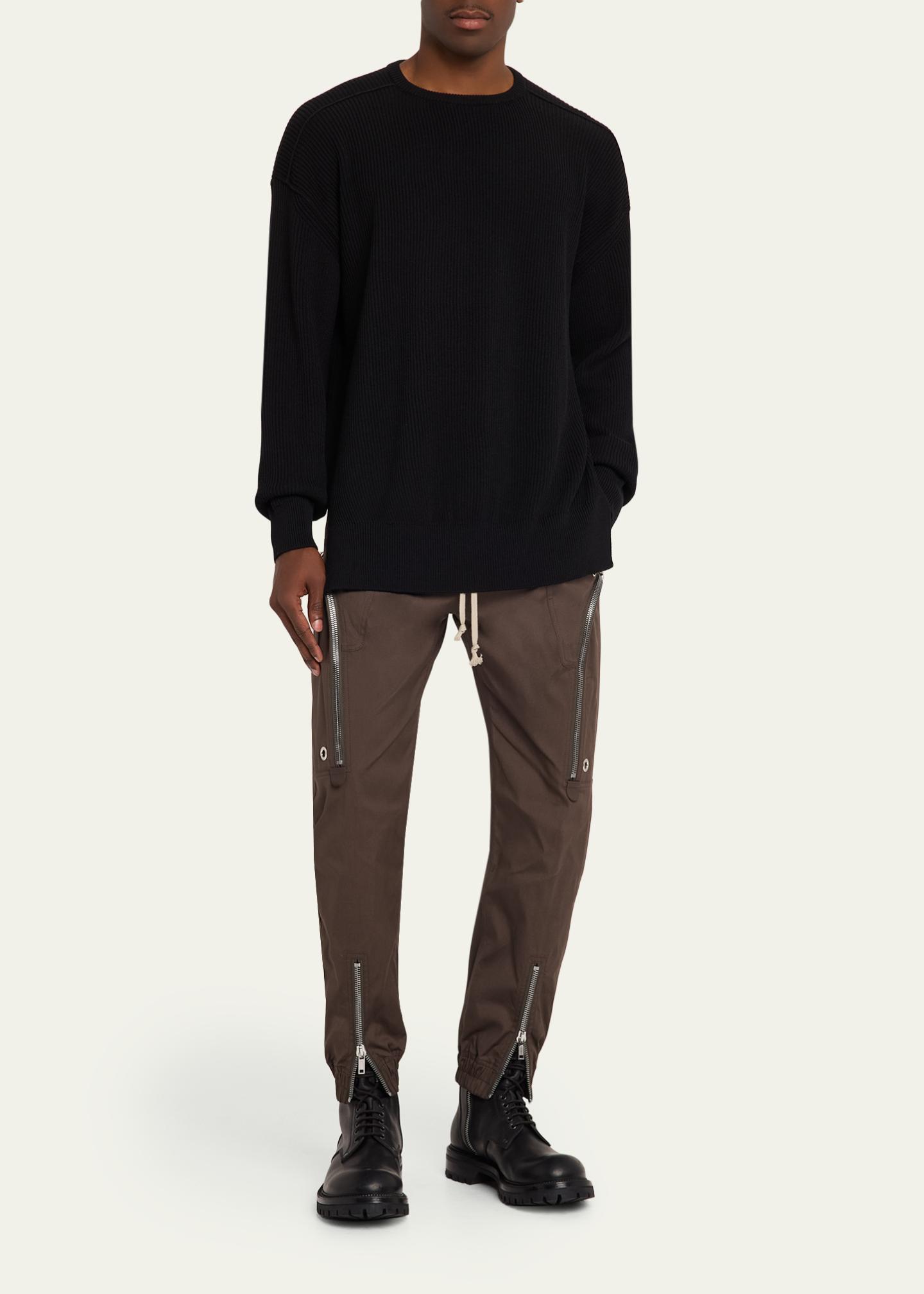 Rick Owens Men's Bauhaus Heavy Cotton Poplin Cargo Trousers
