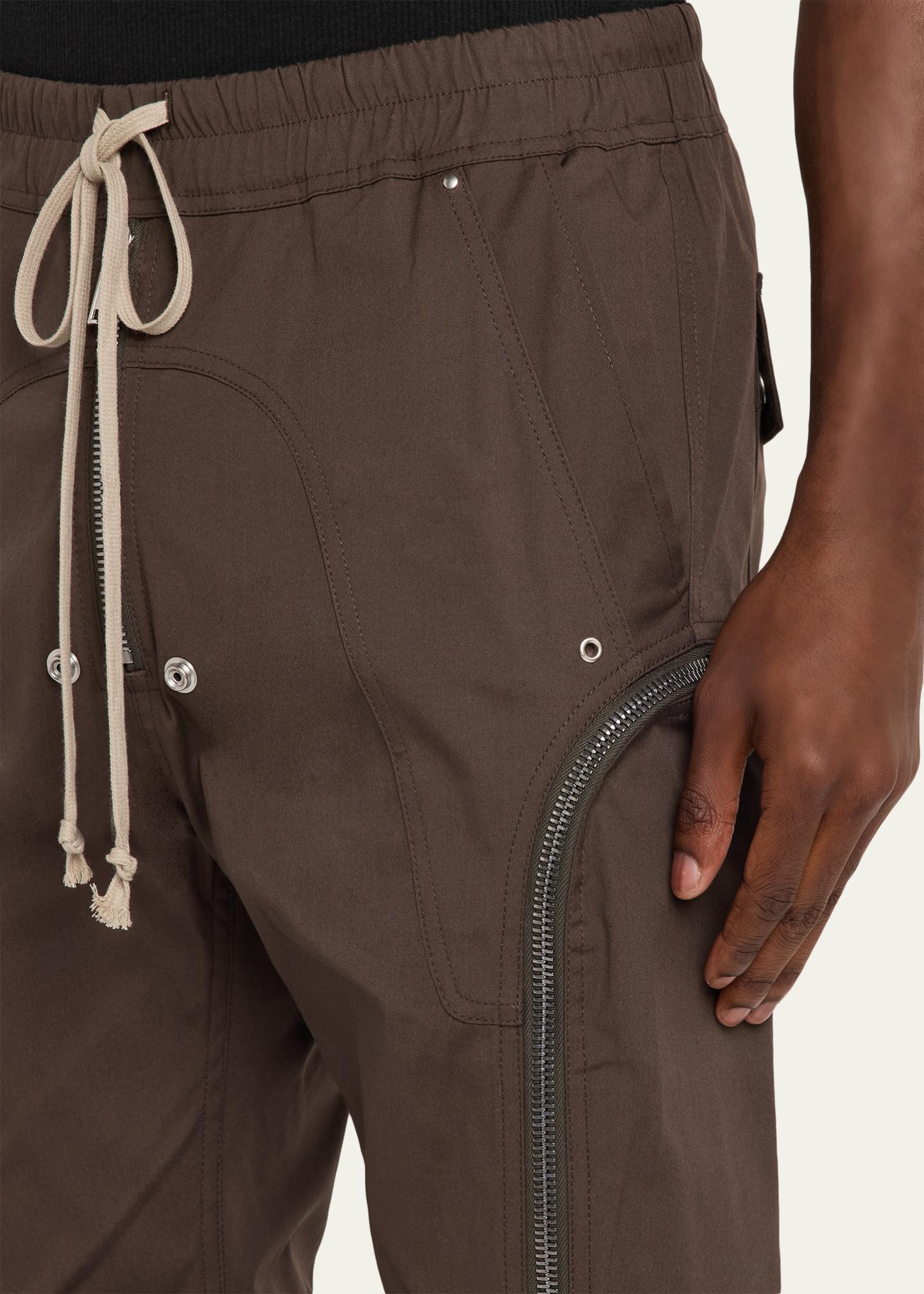 Rick Owens Men's Bauhaus Heavy Cotton Poplin Cargo Trousers