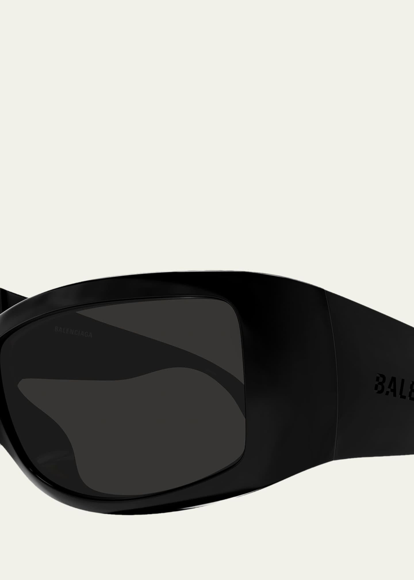 BALENCIAGA ブラック Balenciaga 66mm Wraparound Mask Sunglasses - Bergdorf Goodman