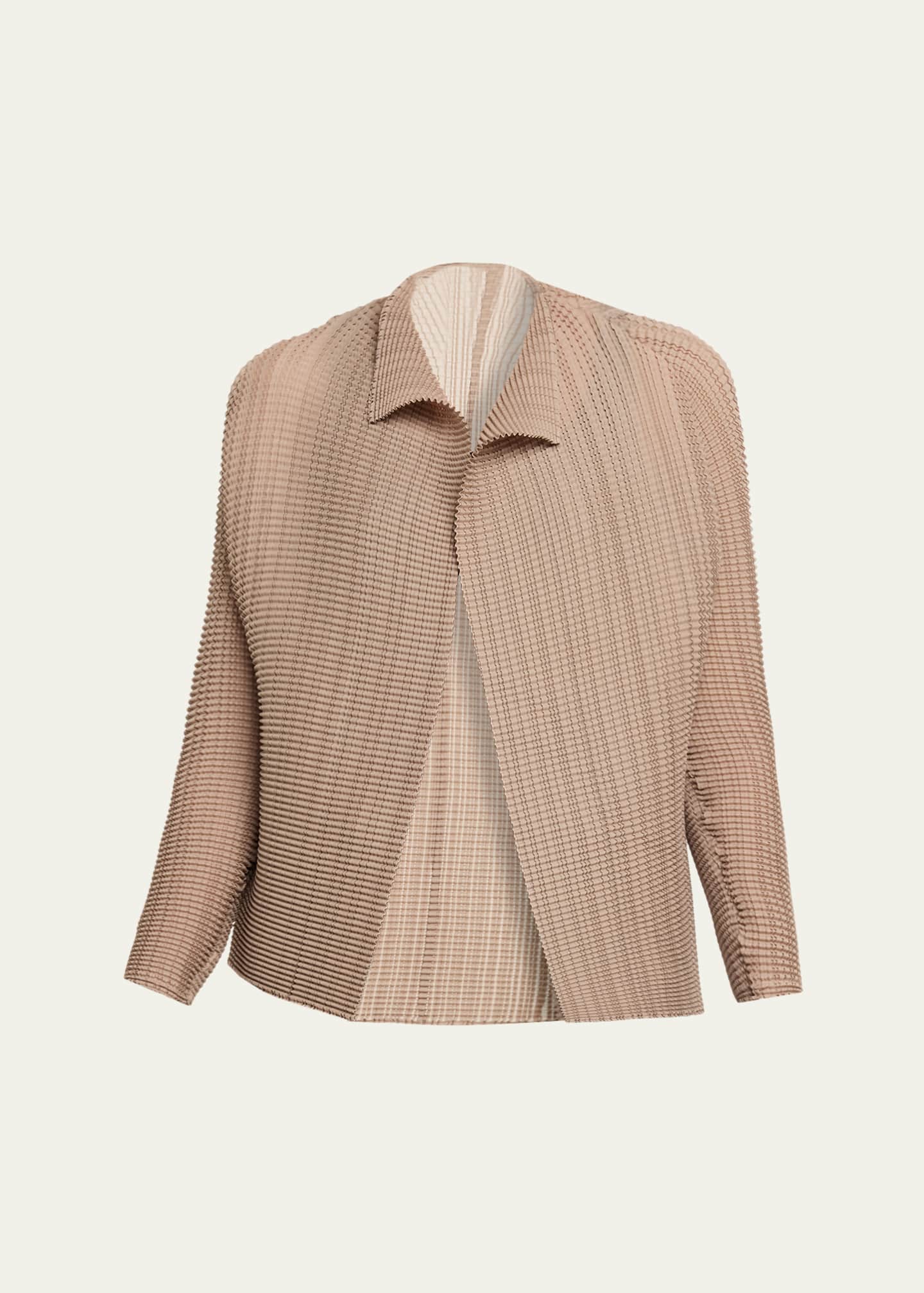 Issey Miyake Textured Pleated Long-Sleeve Open Jacket - Bergdorf