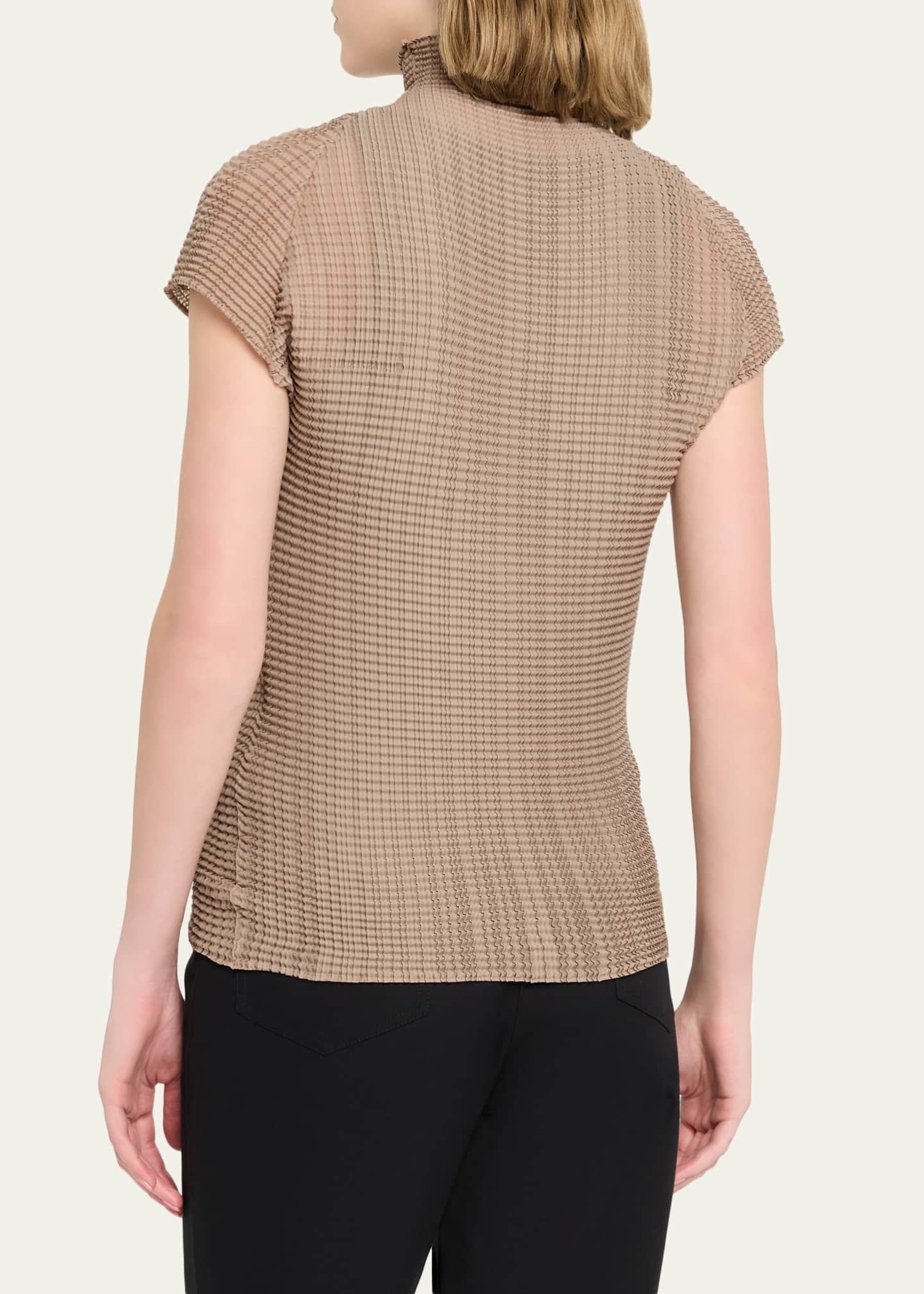 Issey Miyake Wooly Pleats Mock-Neck Top - Bergdorf Goodman