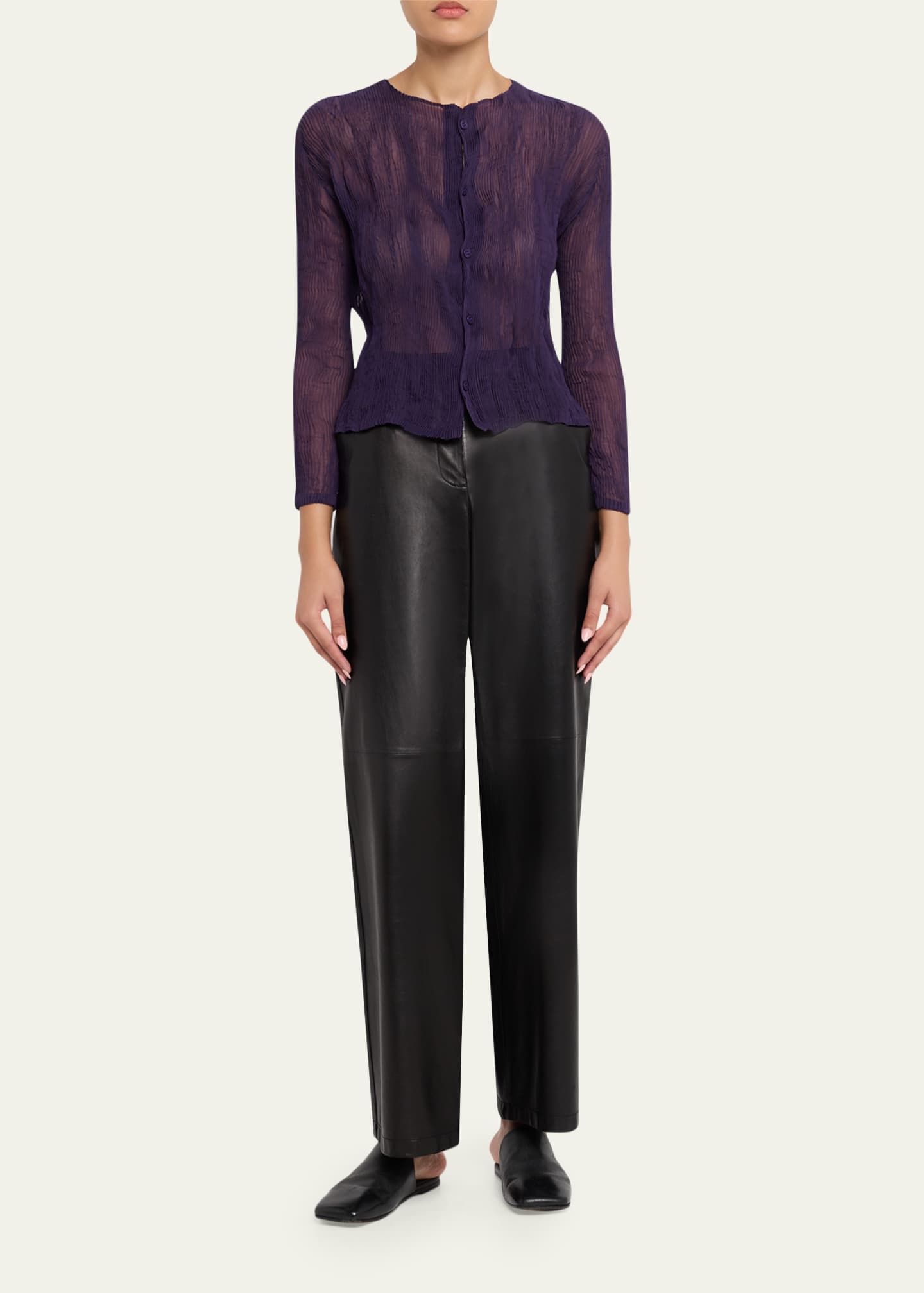 Issey Miyake Twisted Chiffon Plisse Cardigan - Bergdorf Goodman