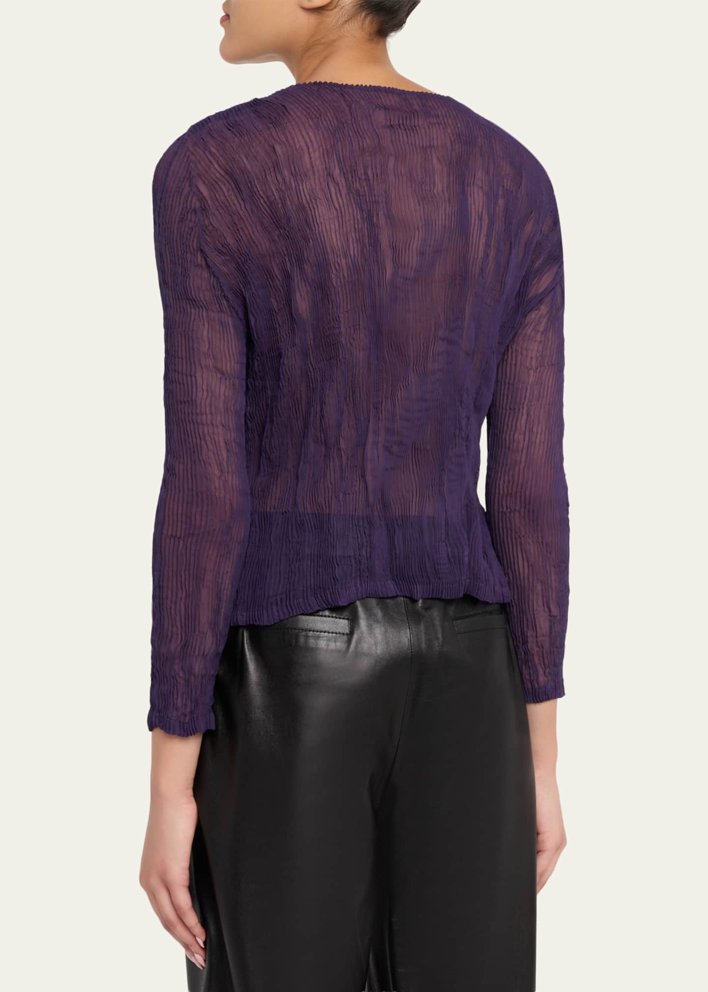 Issey Miyake Twisted Chiffon Plisse Cardigan - Bergdorf Goodman