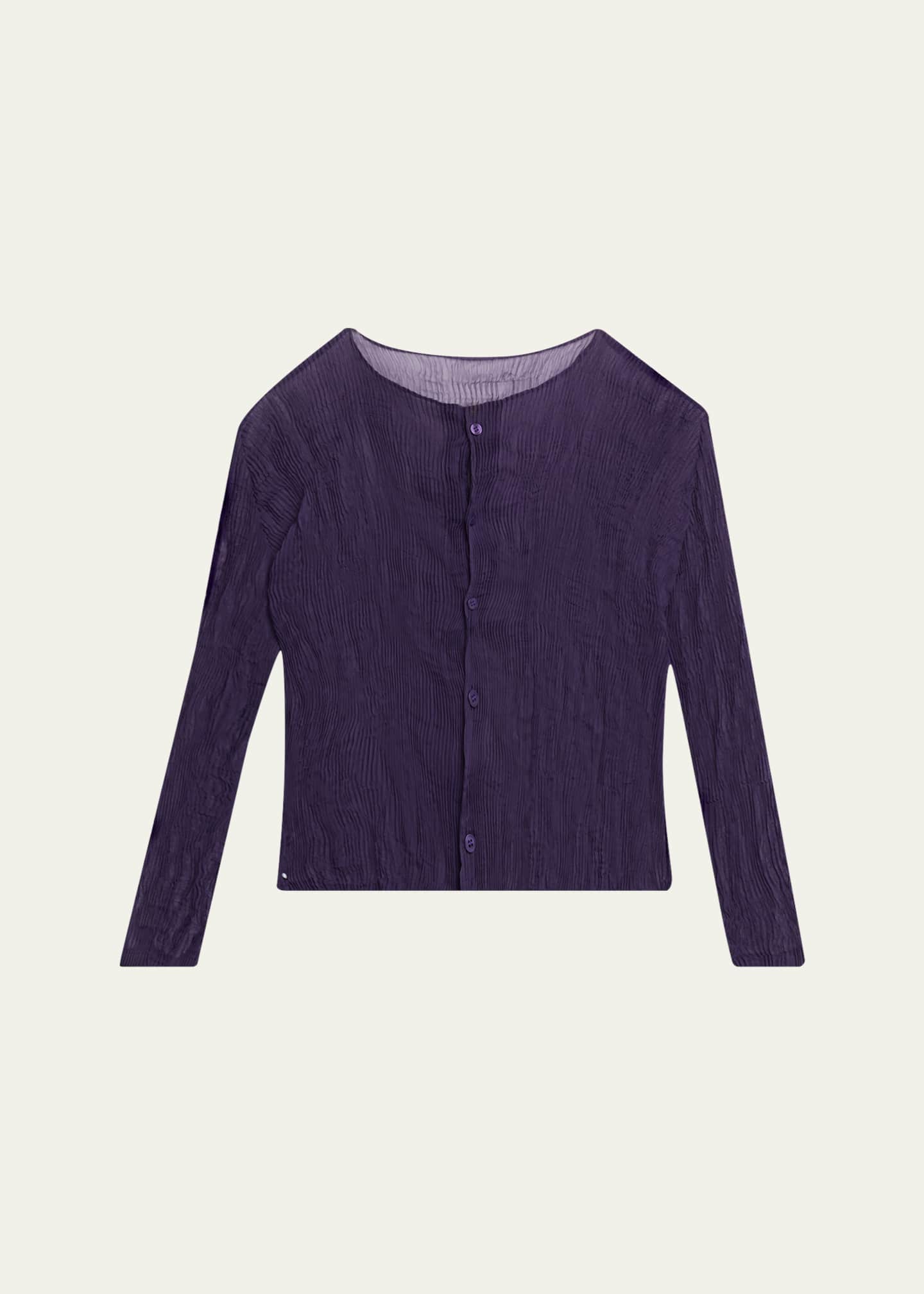 Issey Miyake Twisted Chiffon Plisse Cardigan - Bergdorf Goodman