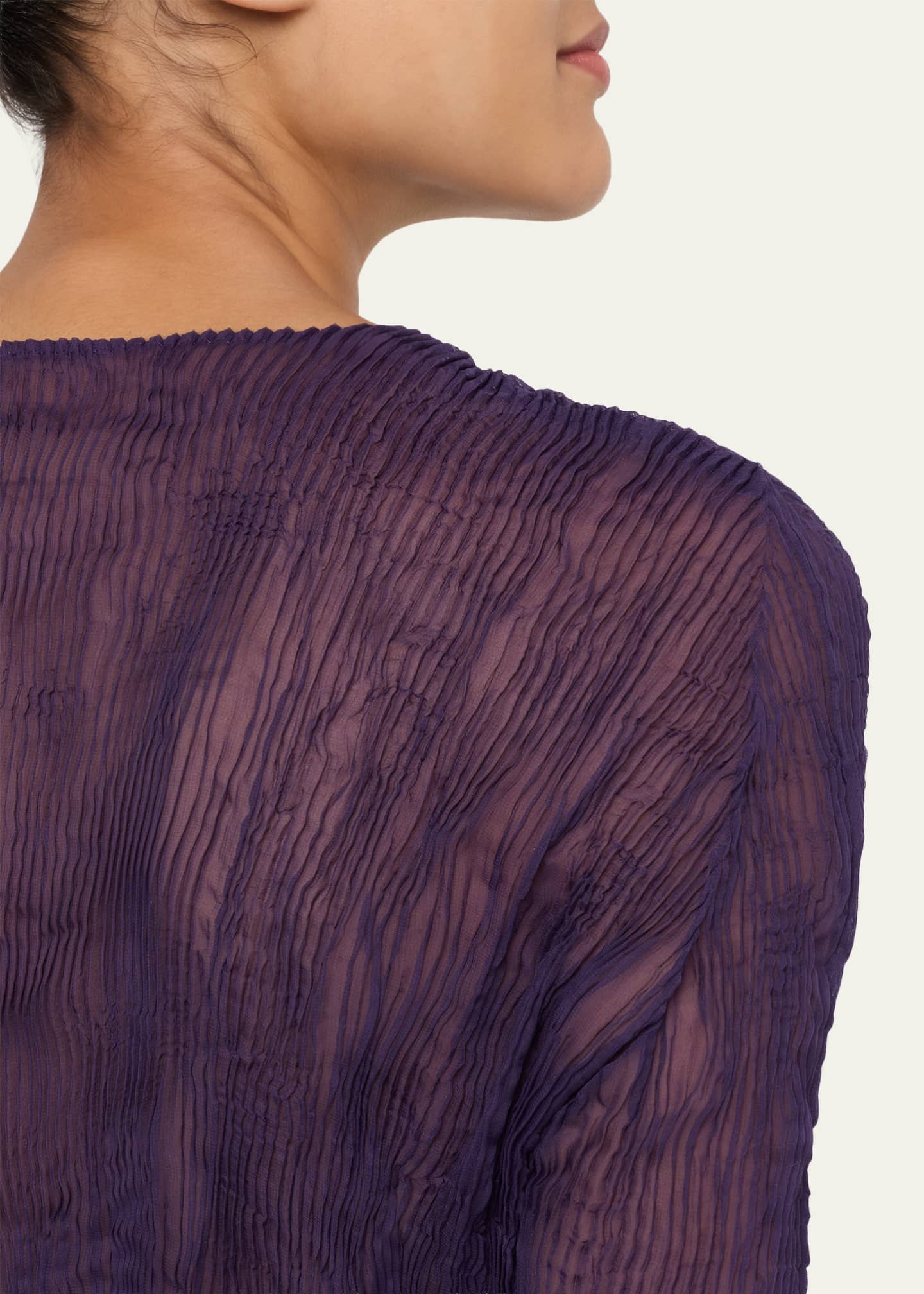 Issey Miyake Twisted Chiffon Plisse Cardigan - Bergdorf Goodman
