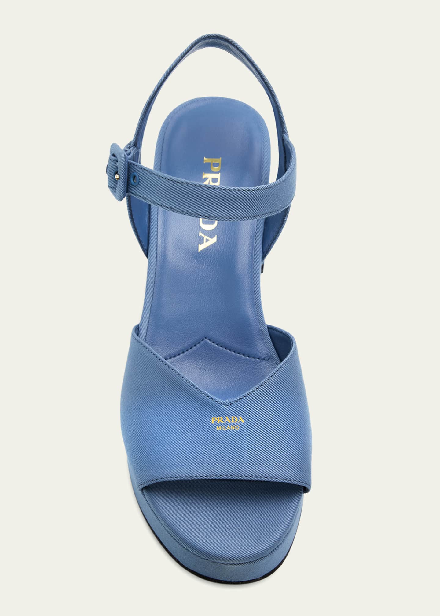 Prada 65mm Canvas Platform Sandals - Bergdorf Goodman