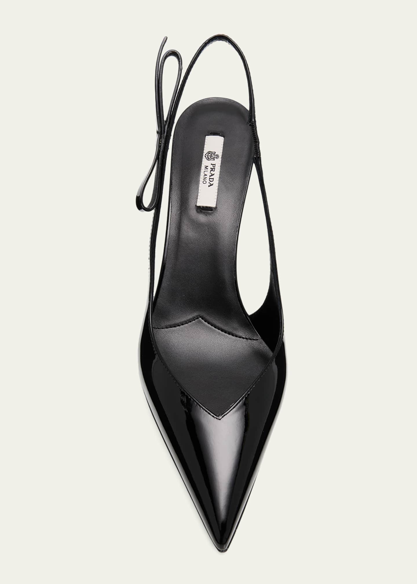 PRADA アーカイブ パンプス Prada 75mm Bow Leather Slingback Pumps - Bergdorf Goodman