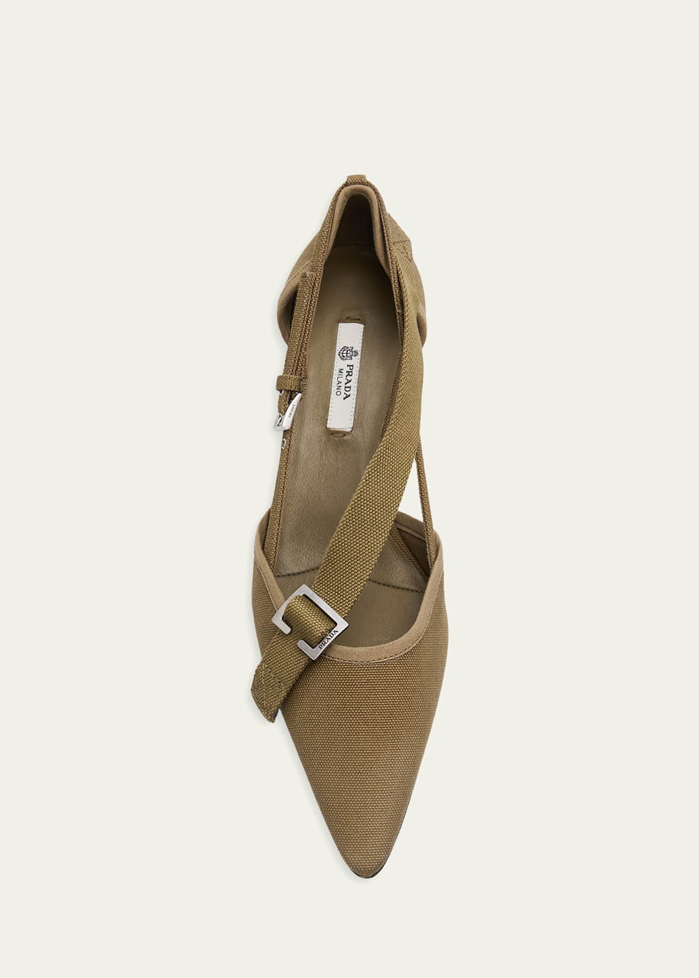 ◾️PRADA［2VZ063］ Prada 45mm Asymmetric Canvas Pumps - Bergdorf Goodman
