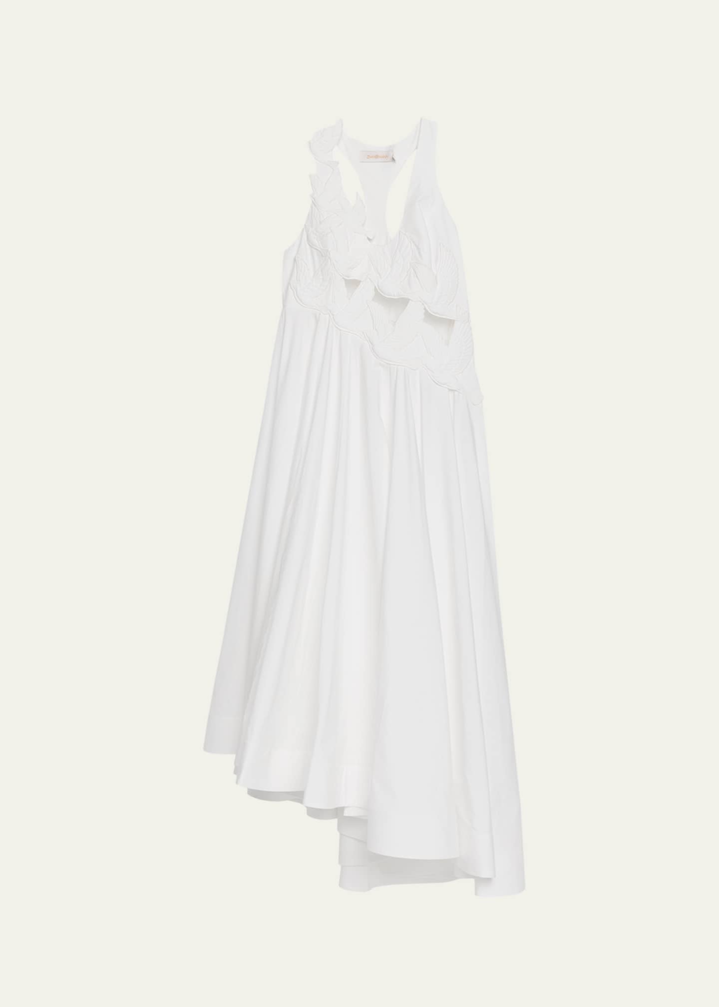 knee length dresses for ladies BREEZE JACQUARD FLOWER APPLIQUE MIDI DRESS – PatBO main image 1
