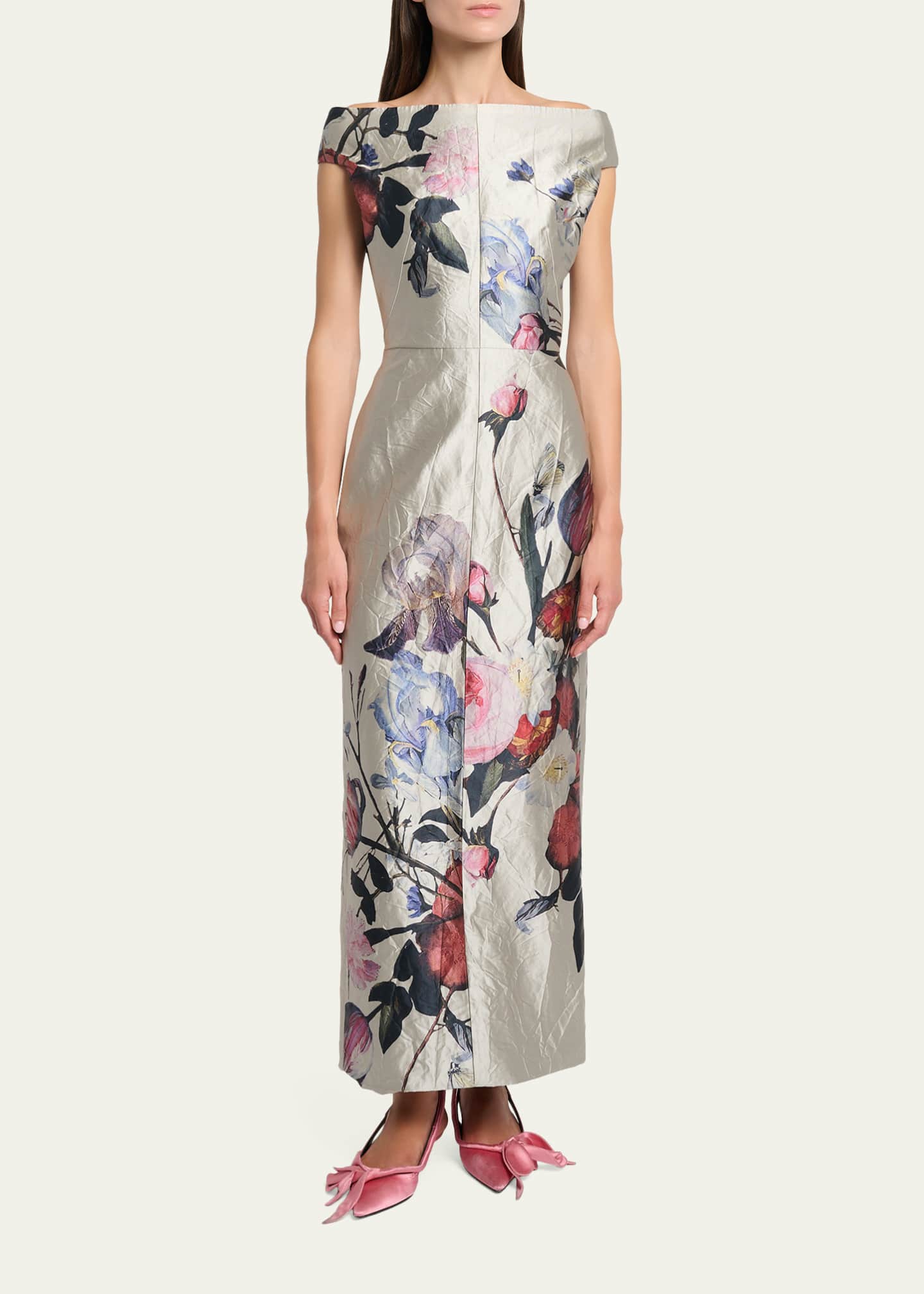 erdem off shoulder dress Erdem Off-the-shoulder Embellished Mikado Gown - Women - Navy Dresses