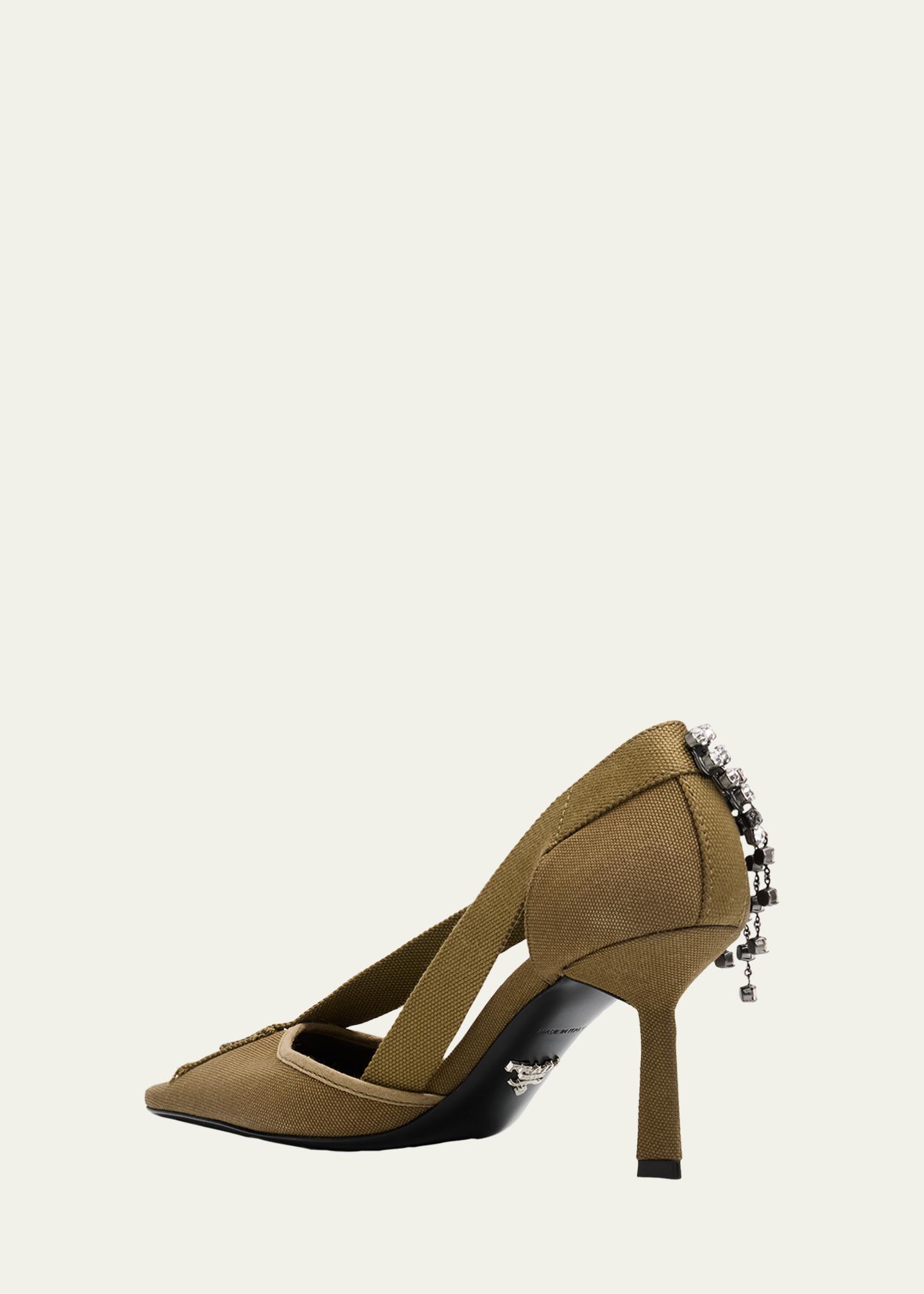 Prada 75mm Embellished Canvas Pumps - Bergdorf Goodman
