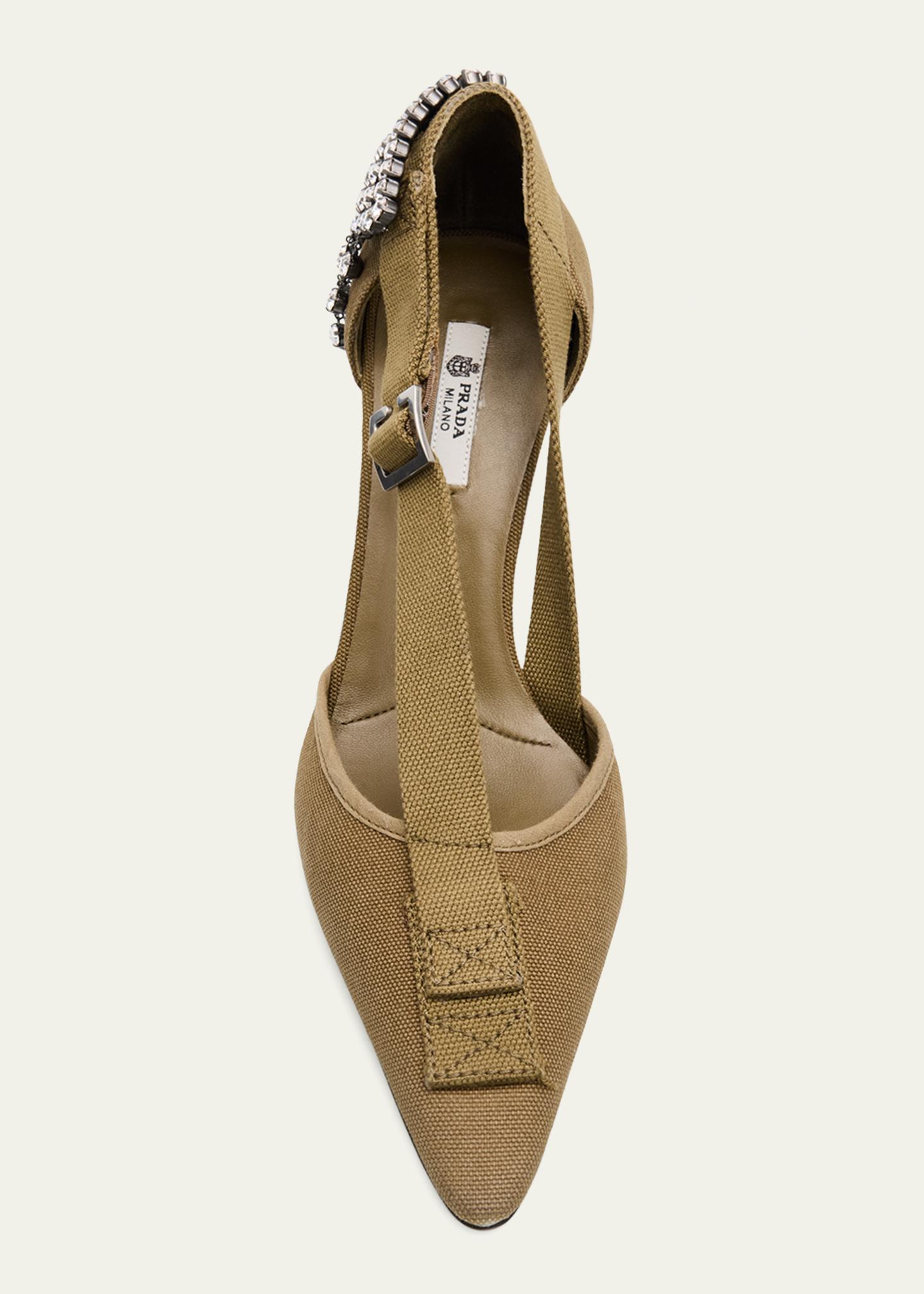Prada 75mm Embellished Canvas Pumps - Bergdorf Goodman